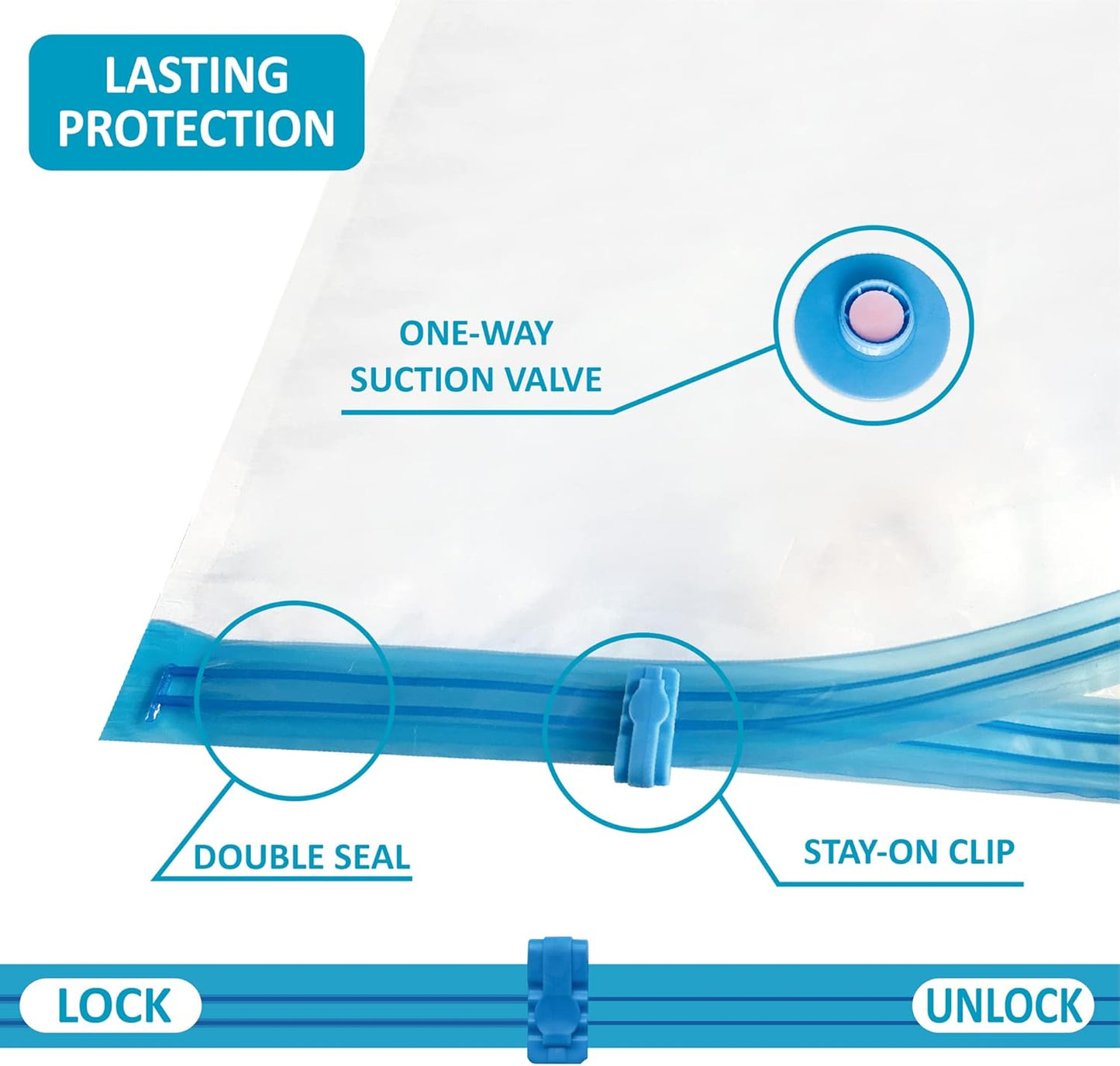 10 Pack Vacuum Storage Bags, Space Saver Bags (2 Jumbo/2 Large/3 Medium/3 Small) Compression Storage Bags for Comforters and Blankets, Vacuum Sealer Bags for Clothes Storage, Hand Pump Included