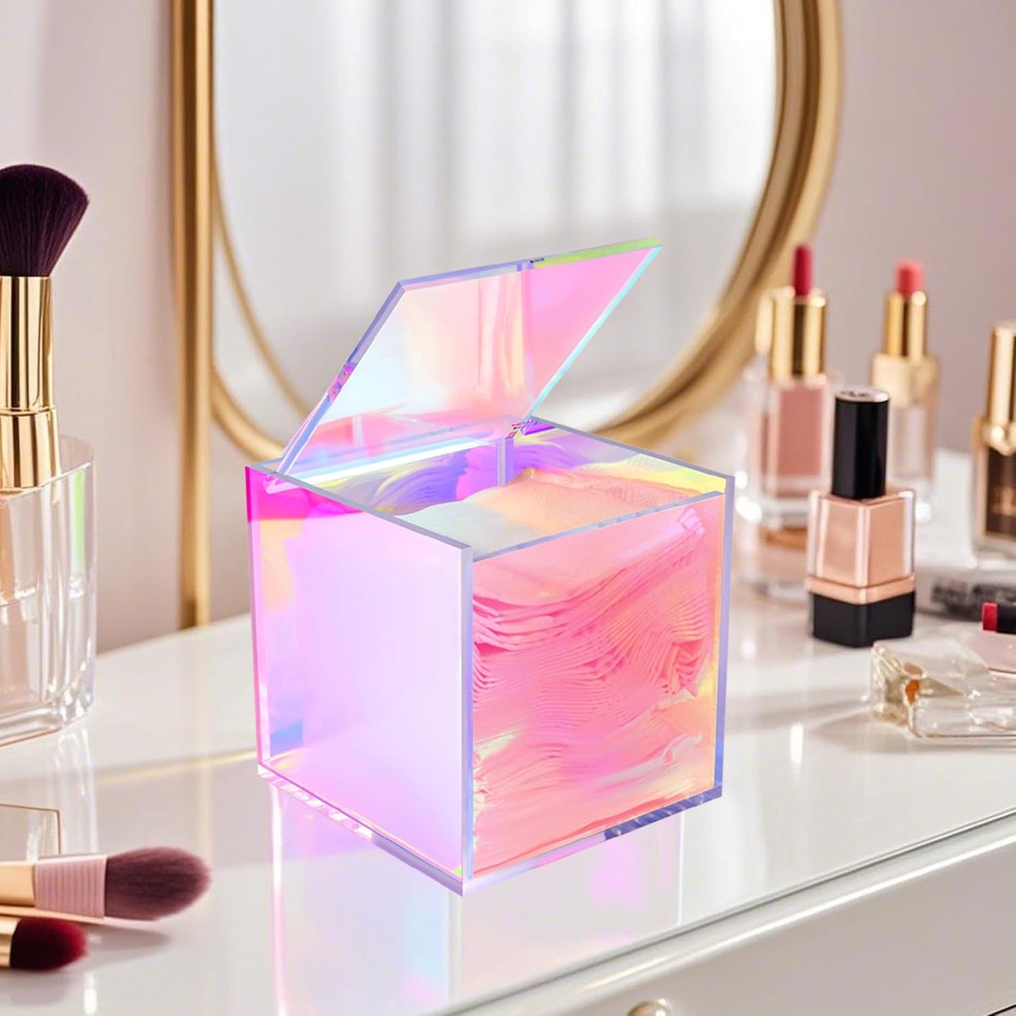 Acrylic Box with Lid Clear Display Case Gift wrap Boxes Prism Box Transparent Square Cube Storage Organizer Containers for Wedding,Birthday