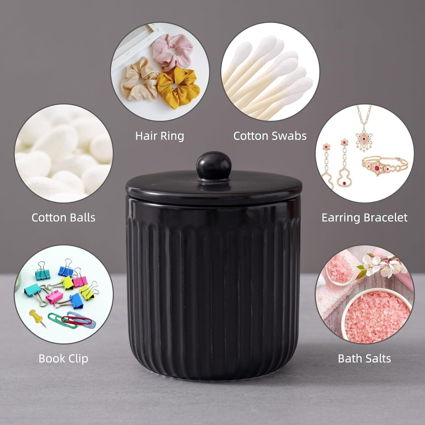 Ceramic Bathroom Accessories Set,Foam Soap Dispenser and Toothbrush Holder Set, Soap Dish, Apothecary Jars,Rustic Farmhouse Decor, Bathroom Home Decor (Black Set, Foam)