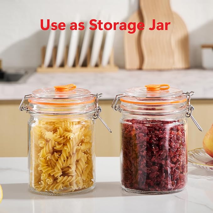 JILLMO Fermentation Jar, 700ml Fermenting Kit with Fermentation Weights and Airlocks, Pack of 2