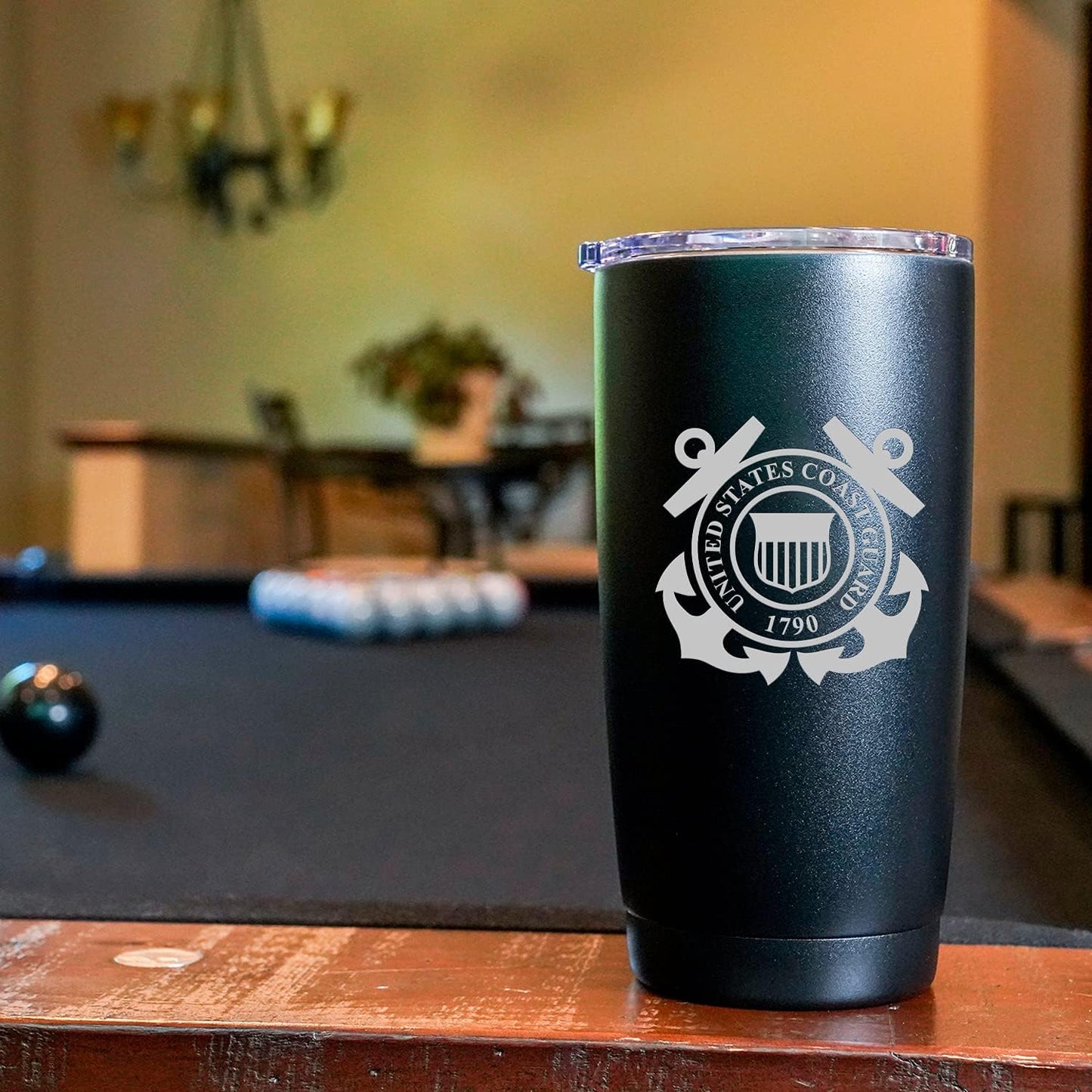 Military Gift Shop 20oz Coast Guard Tumbler, Double-Walled Insulated Steel USCG Coffee Mug with Lid | Coast Guard Gifts | Coast Guard 20oz Tumbler