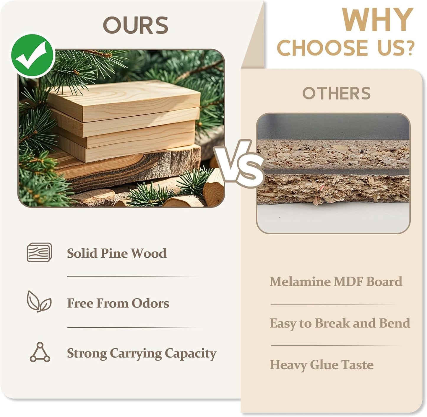 9 Cube Storage Organizer - Solid Wood Bookshelf with 5 Storage Bins, Cube Shelf with 3 Removable Back Panels, Vertical or Horizontal Bookcase, Open Book Shelf for Bedroom, Living Room, Office