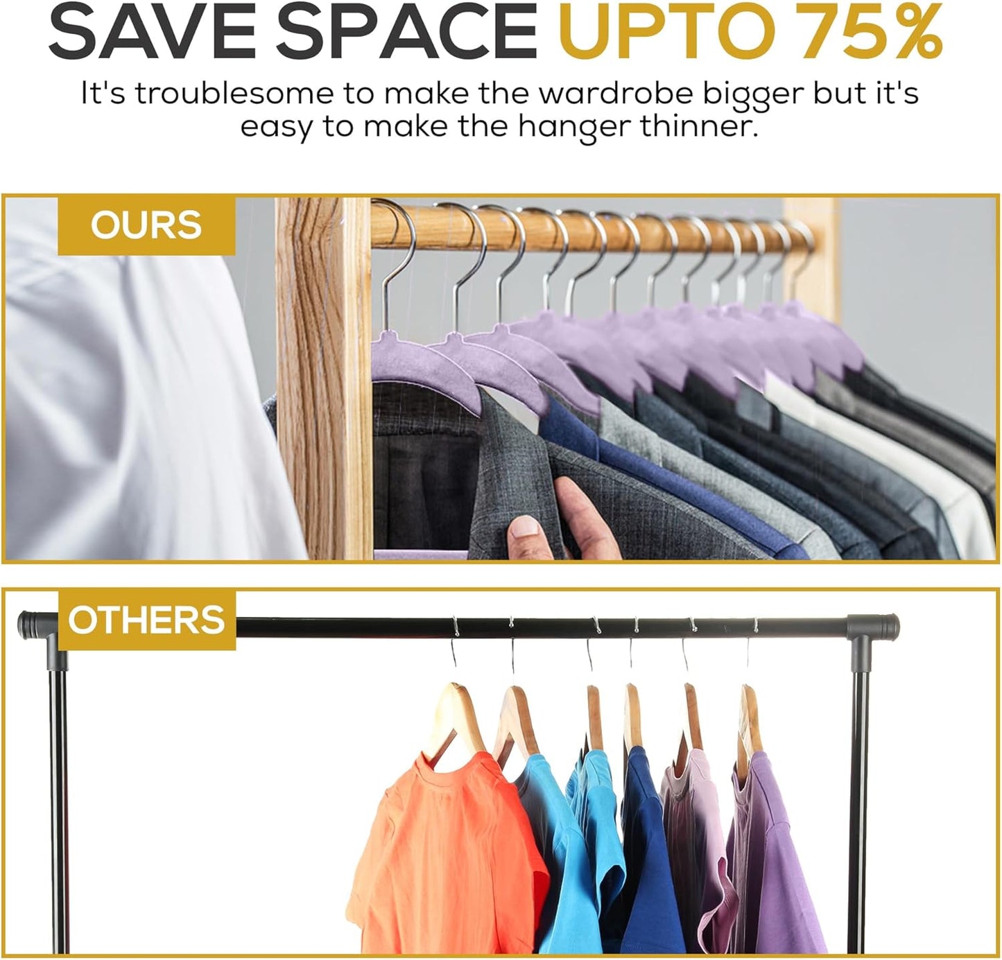 Premium Velvet Hangers 50 Pack Ultra Thin Non Slip Adult Felt Space Saving Suit Hanger for Closet Heavy Duty Coat Pants Jackets Dress Hangers 360° Swivel Hook Hold Upto 10 lbs Purple Hangers