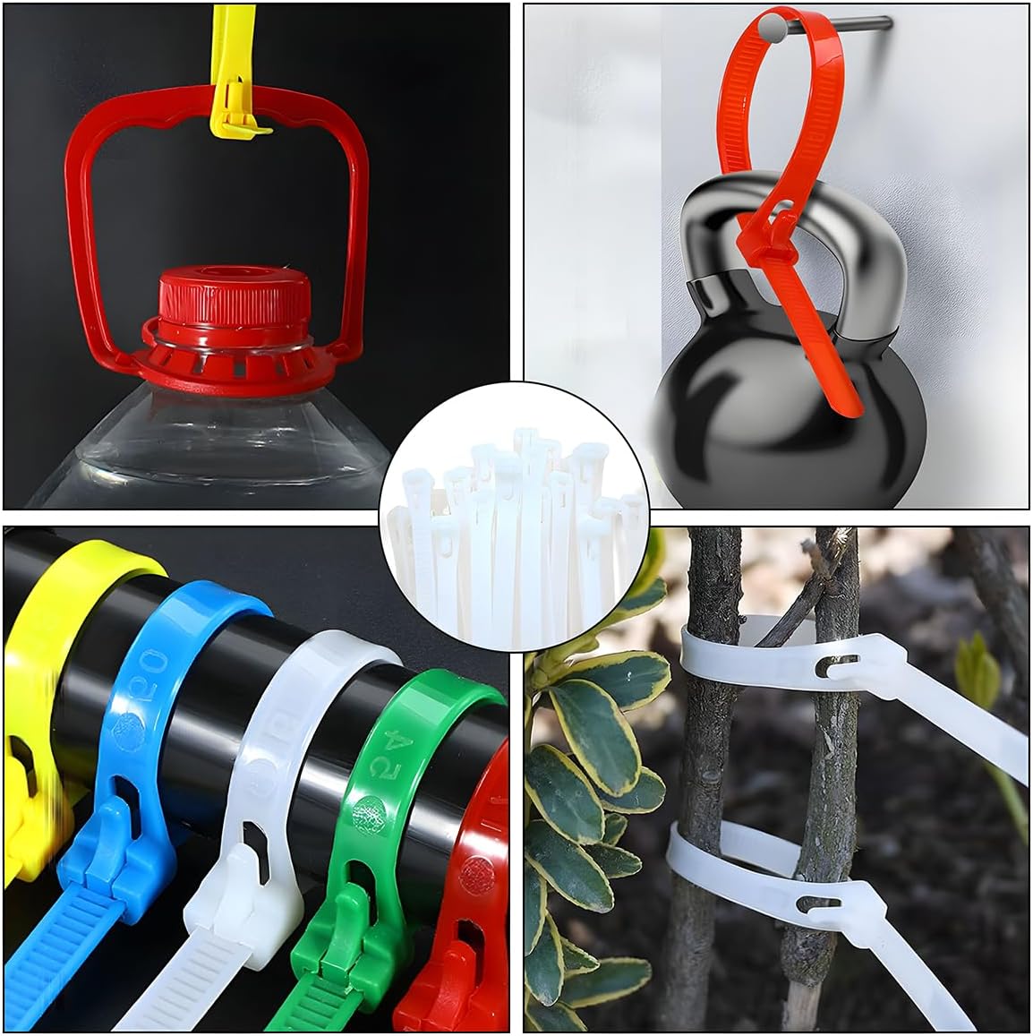 50 Pack 12 Inch Heavy Duty Reusable Zip Ties White – UV Resistant, 55 LBS Tensile Strength, Weatherproof Cable Ties for Outdoor, Industrial, and Harsh Environments