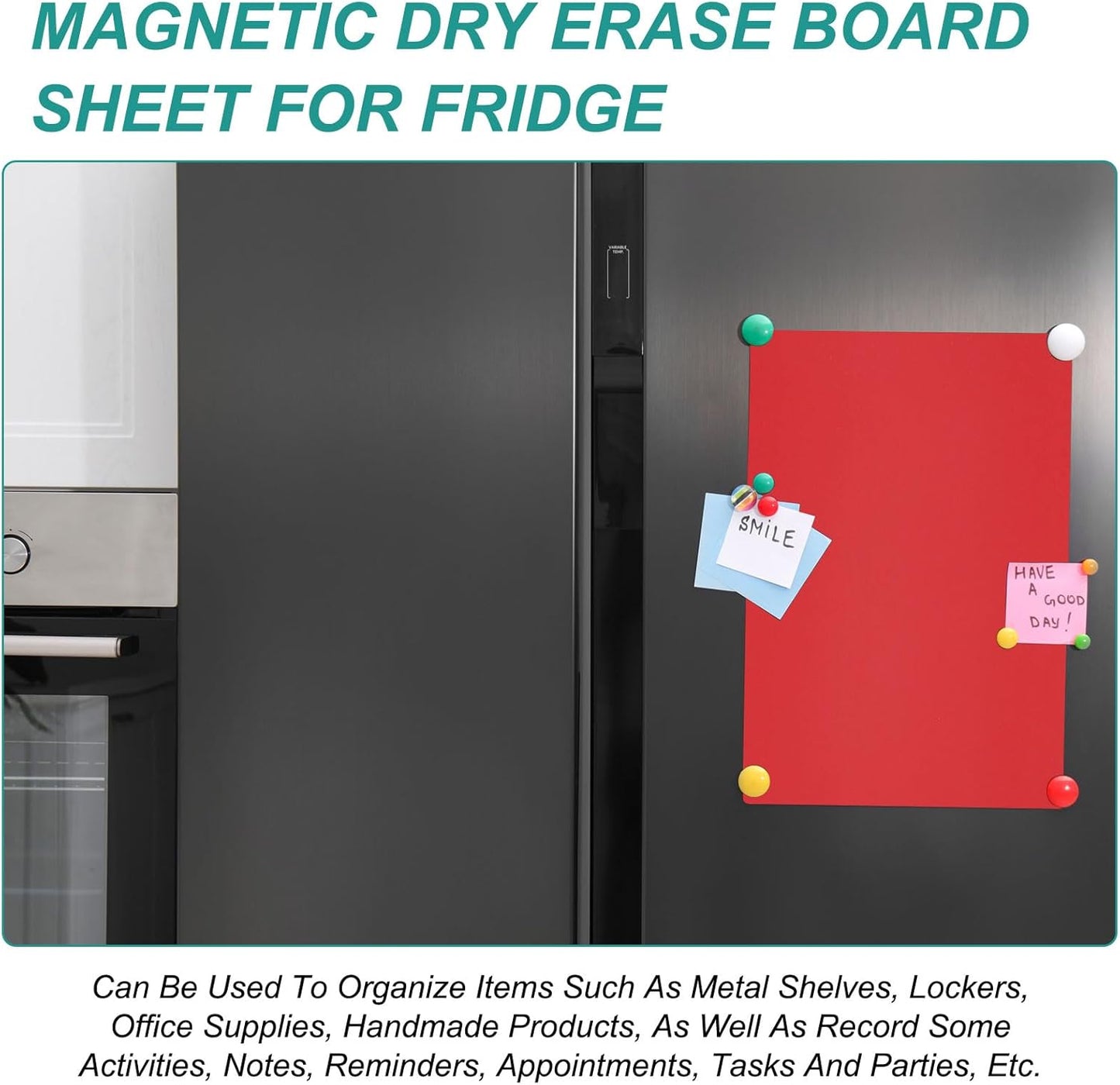 PATIKIL Magnetic Dry Erase Board Sheet for Fridge, 6 Pcs 12 x 8 Inch Erasable Refrigerator Whiteboard for Kitchen for Home Kitchen Organizer Planner Office Storage, Red (0.6mm)