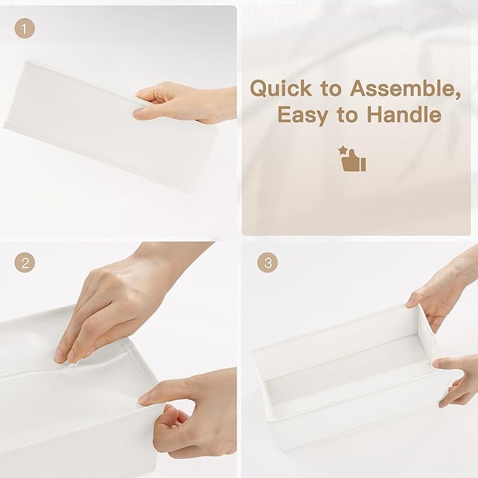 Criusia Drawer Organizer Clothes, 24 Pack Dresser Organizer for Baby Clothes, Underwear, Sock- Foldable Closet Organization and Storage Dividers Bins for Nursery, Bedroom and Dorm (White)