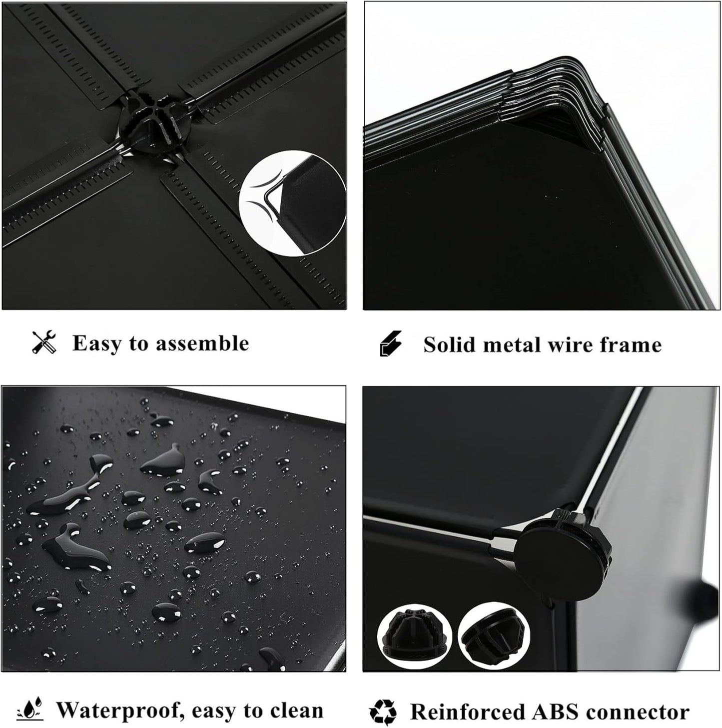 AWTATOS Cube Storage Organizer, 16 Cube Closet Organizer, Stackable Storage Cube Shelves, DIY Portable Closet Clothes Organizer Shelving for Bedroom, Closet, Wardrobe, Bathroom, Black