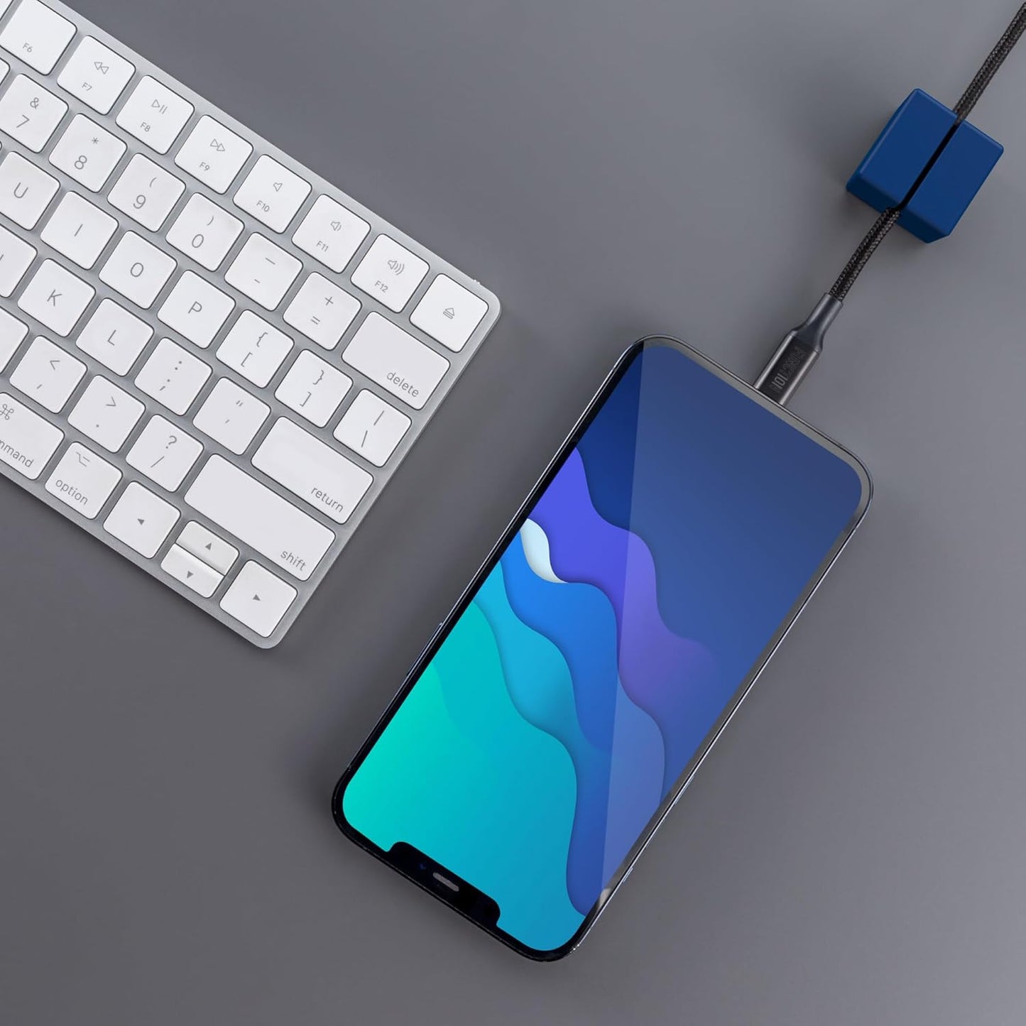 Function101 Weighted Magnetic Cable Blocks ā Non-Adhesive Anchors for Cable Organization ā Weighted Cord Holders & Accessory Organizer ā Durable Magnetic Accessories for Office Use (Blue, Pack of 3)