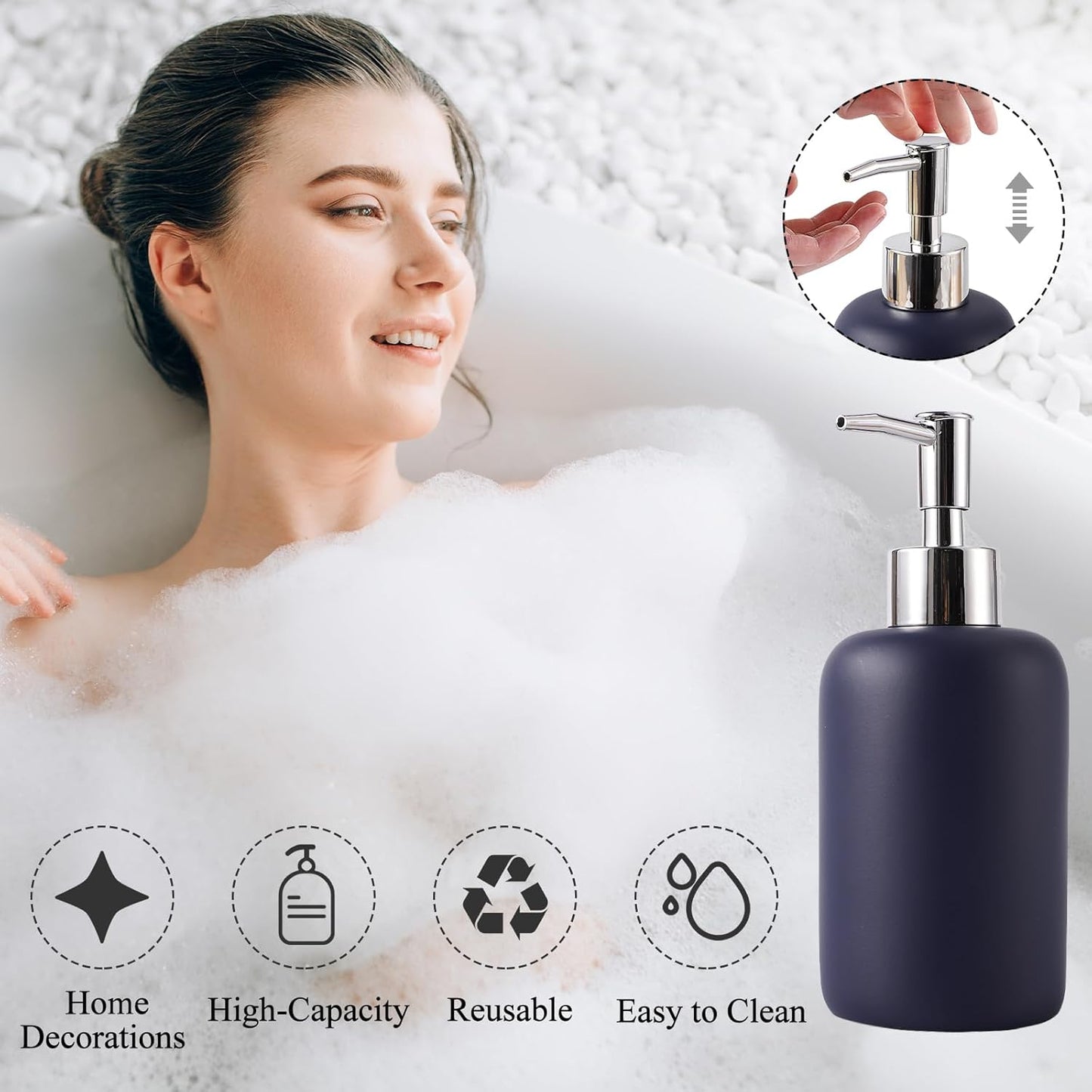 21 Pcs Bathroom Accessory Set with Waterproof Shower Curtain and Non Slip Mat,Resin Bath Set with Toothbrush Holder and Lotion Soap Dispenser,Bathroom Countertop Organizer Set for Home Apartment