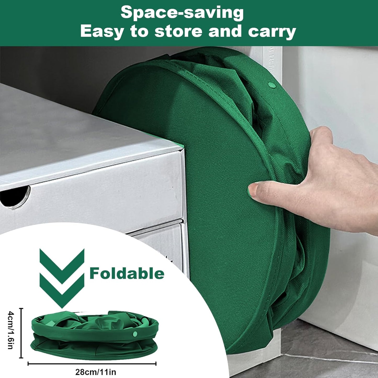 Cleaning Caddy with Handle, Cleaning Products Organiser, 17L Foldable Storage Basket, Cleaning Caddy Organiser, Portable Multi Cleaning Bucket Bag for Home, Garden (Green)