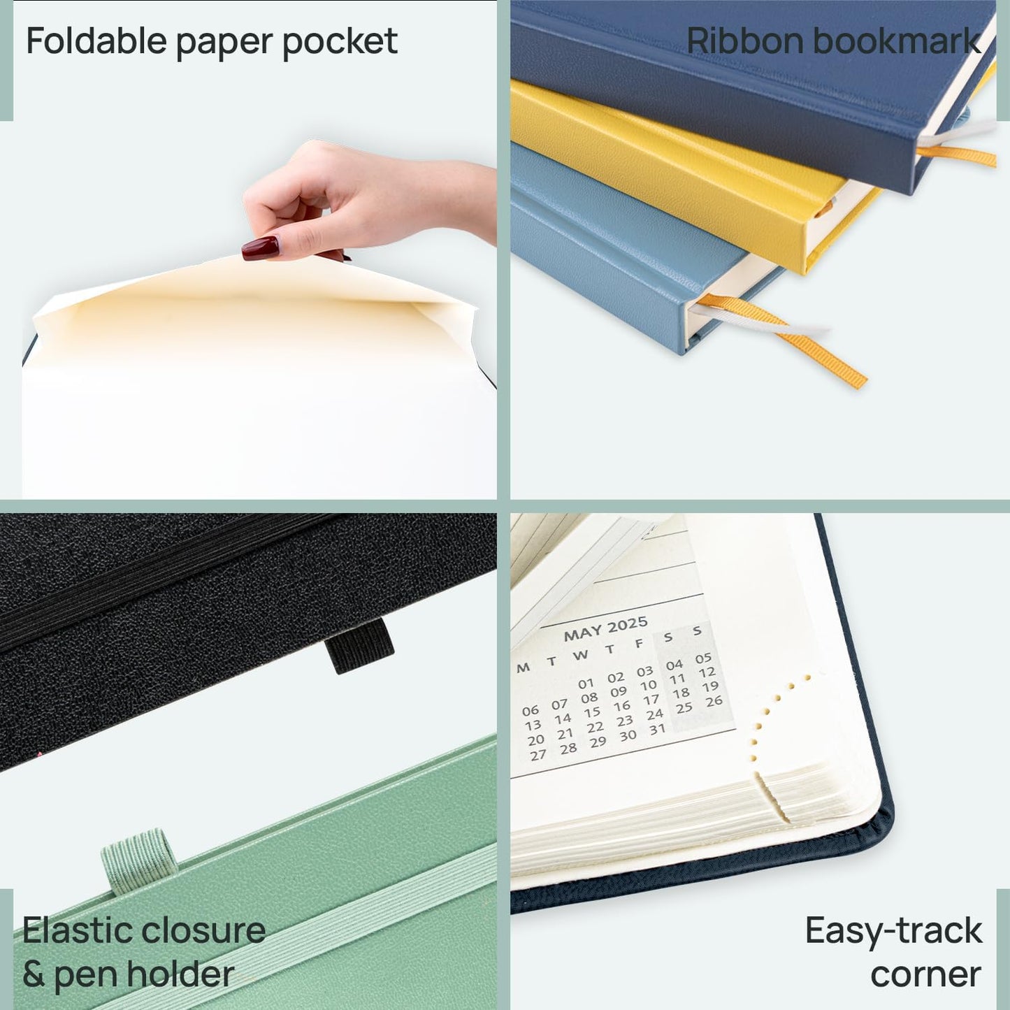 POPRUN 2025-2026 Daily Planner One Page Per Day (Large - 8.25'' x 12'') - Academic Calendar (July 2025 - June 2026), 2025 Day Appointment Book with Monthly Tabs, Hardcover - Violet