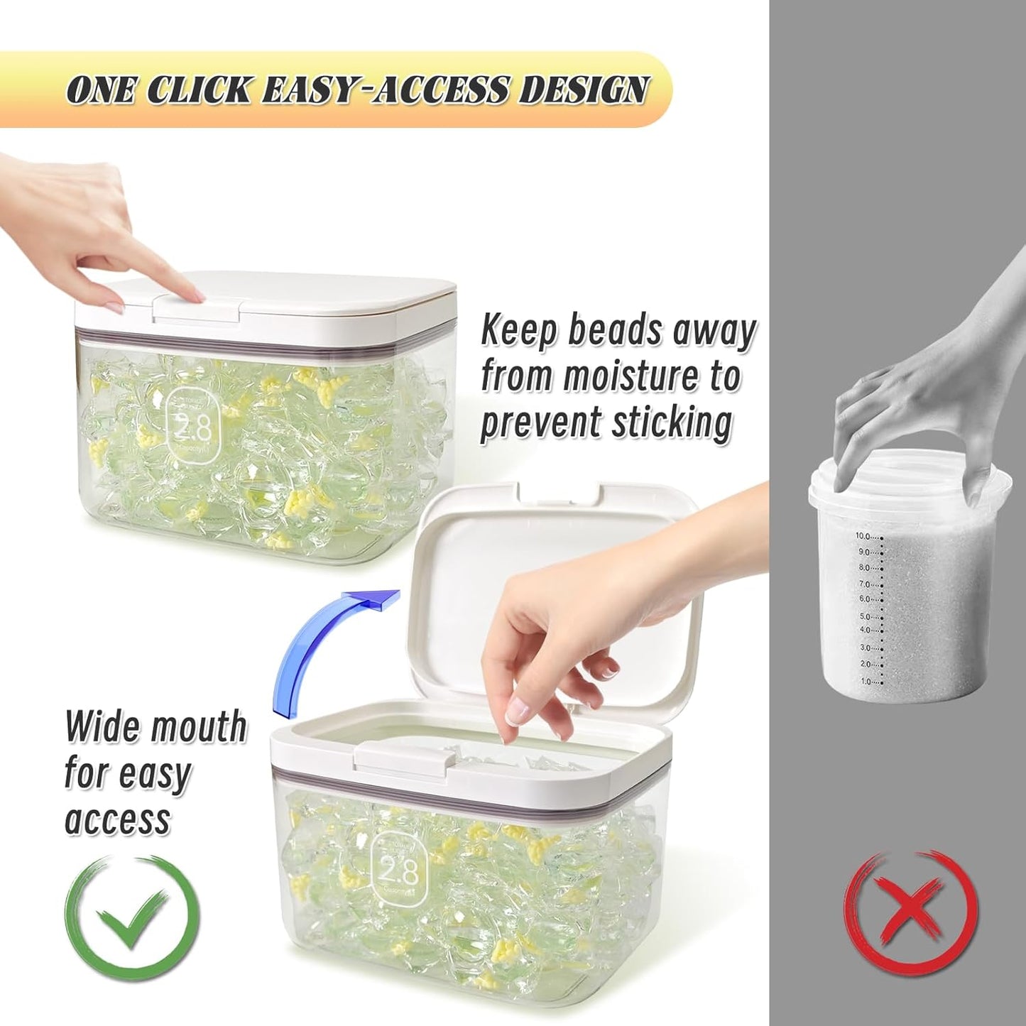 Laundry Pod Holder with Lid - Sealed Automatic Pop-Up Dispenser, 94oz/115 Pod Capacity, ABS/PP Durable Container for Laundry Room Organization, Multi-Purpose for Detergent Powder/Dryer Sheets