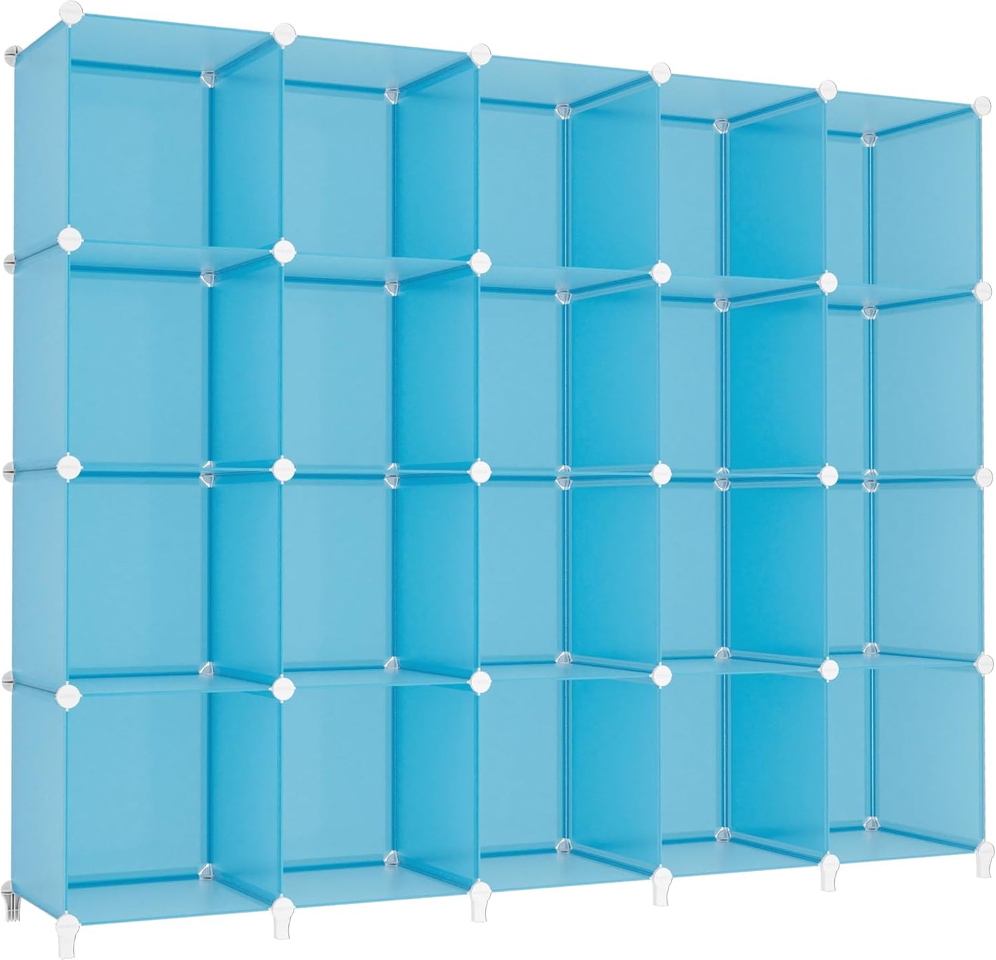 HOMIDEC 20-Cube Storage Organizer, Closet Organizer Storage Shelf Bookcase Bookshelf with Metal Hammer, Storage Cubes Organizer Cabinet for Kids, Closet, Bedroom, Bathroom