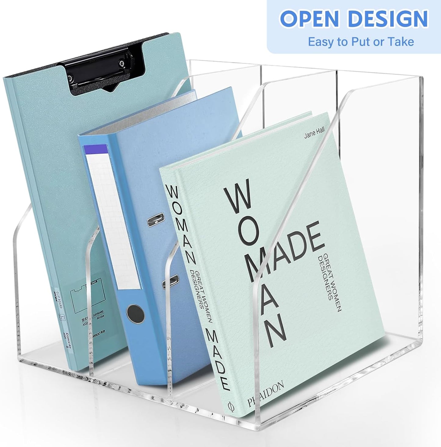 Acrylic Paper Tray Stackable Letter Organizers, Clear Paper Tray Desk Organizer, 3-Tier, Desk A4 File Holder for Office Document Desktop File Tray-2pack