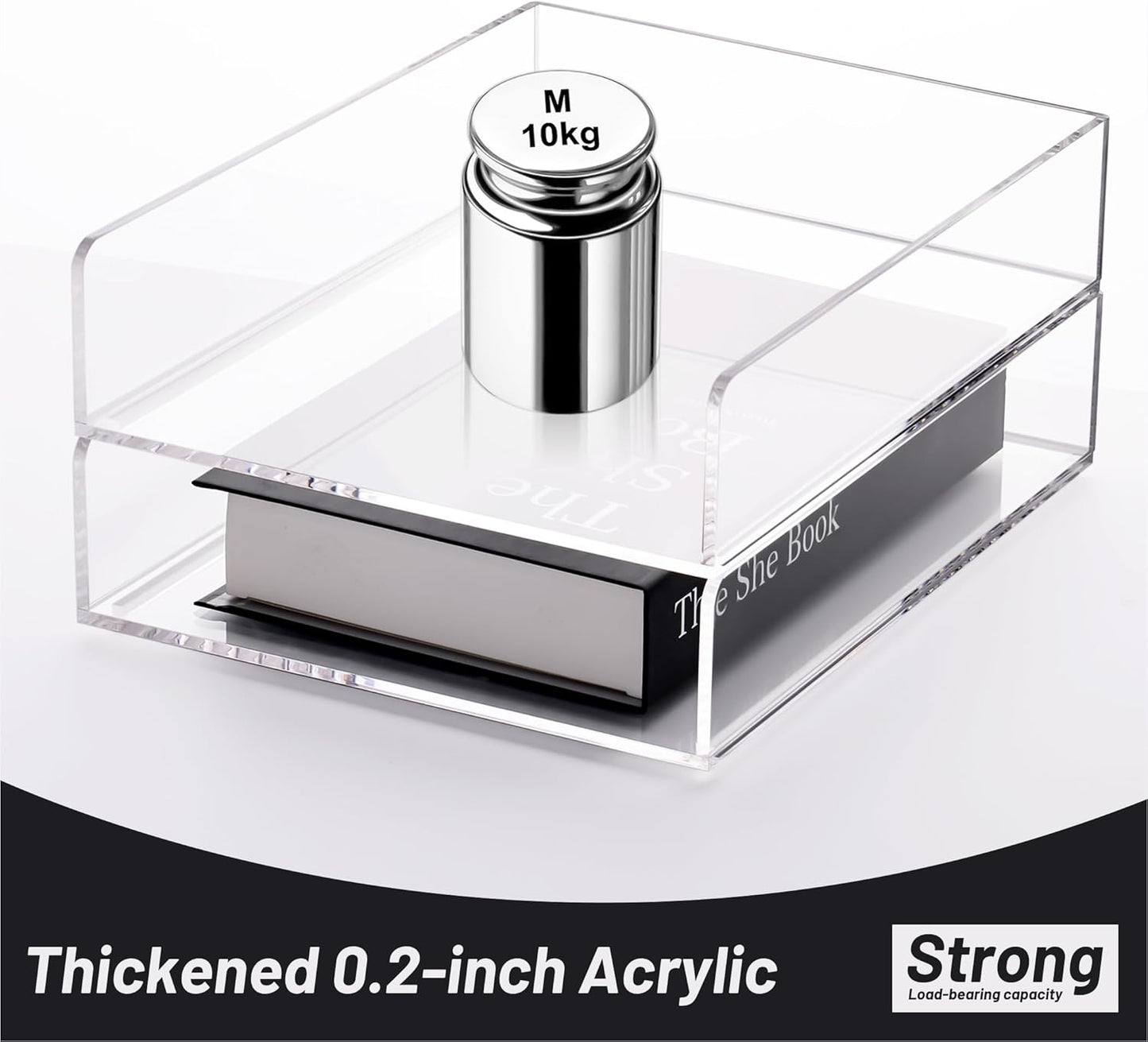 Paper Organizer Letter Tray, Clear Acrylic Paper Tray, School Teacher Office Supplies Organization, Stackable Desk File Organizer, Classroom Decor and Accessories-2 Pack…