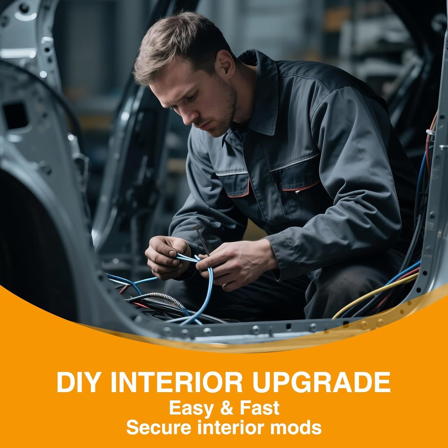 50 pcs Upgraded Nylon Universal Cable Tie Buckles,Nylon Zip Ties Clips with Buttoned,Cable Tie Thicker and Wider T-Shaped Head Design,Car Zipper Clips for Car Fender Bumper Trunk Home Use (50)