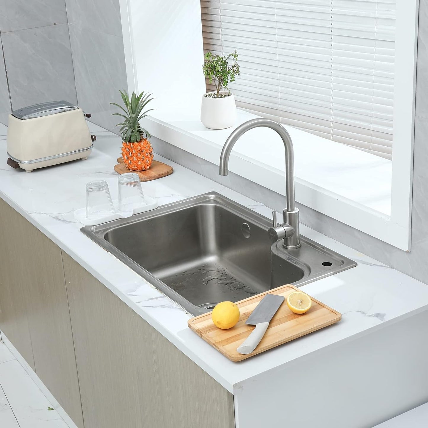 Silicone Bathroom Soap Dishes with Drain Spout-Bathroom and Kitchen Sink Organizer,Sponge Holder,Dish Soap Tray,Perfect for Dispenser,Scrubber,Bottle,Cup on Sink or Counter-White 9.6"×5.3"