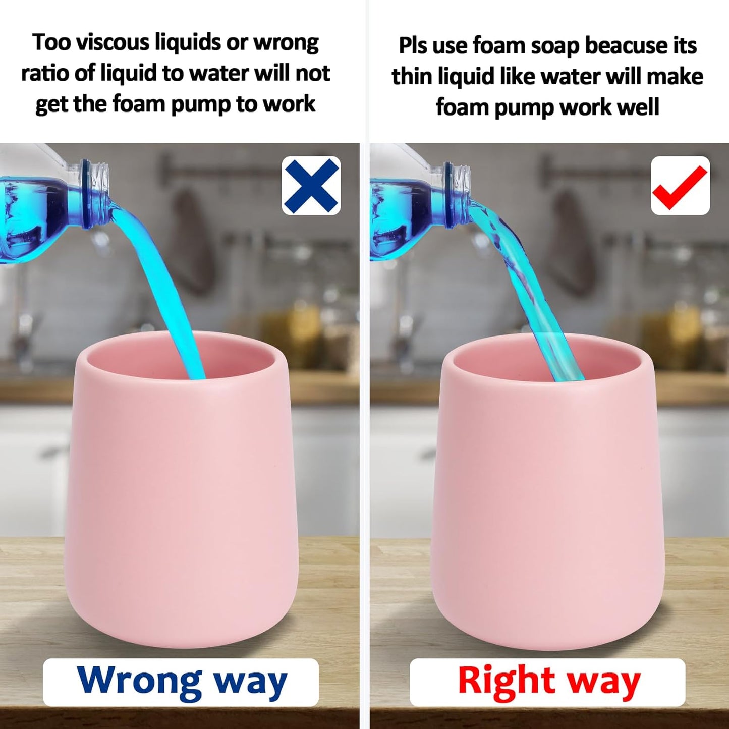 Soap Foaming Dispenser Ceramic with Easy-to-Press Pump Hand Foam Dispenser for Shampoo Bathroom Kitchen 12 oz