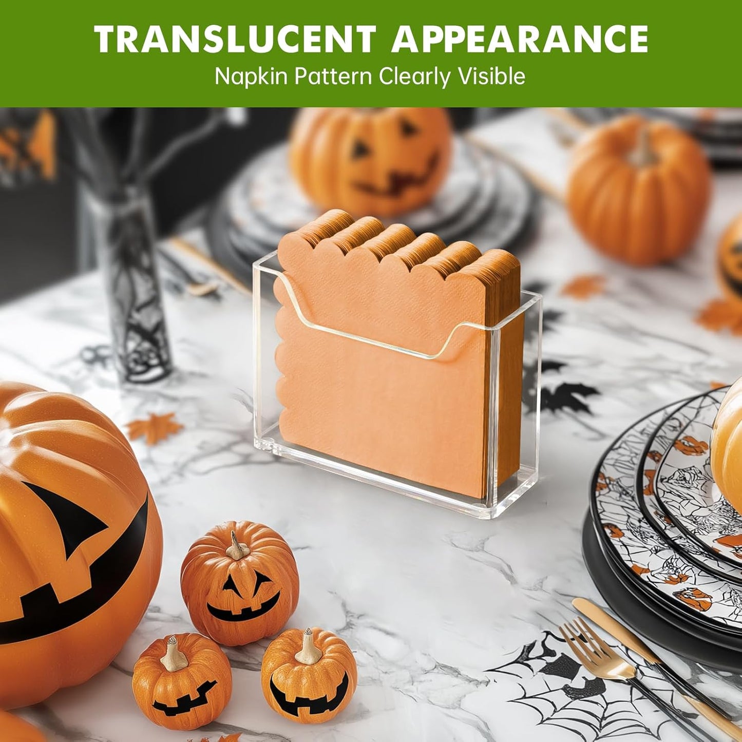 Acrylic Cocktail Napkin Holder for Table, for 5 x 5 Inches Napkin, Modern Vertical Napkin Holder for Kitchen, Clear Waterproof Napkins Holders for Dinner, Home, Bar