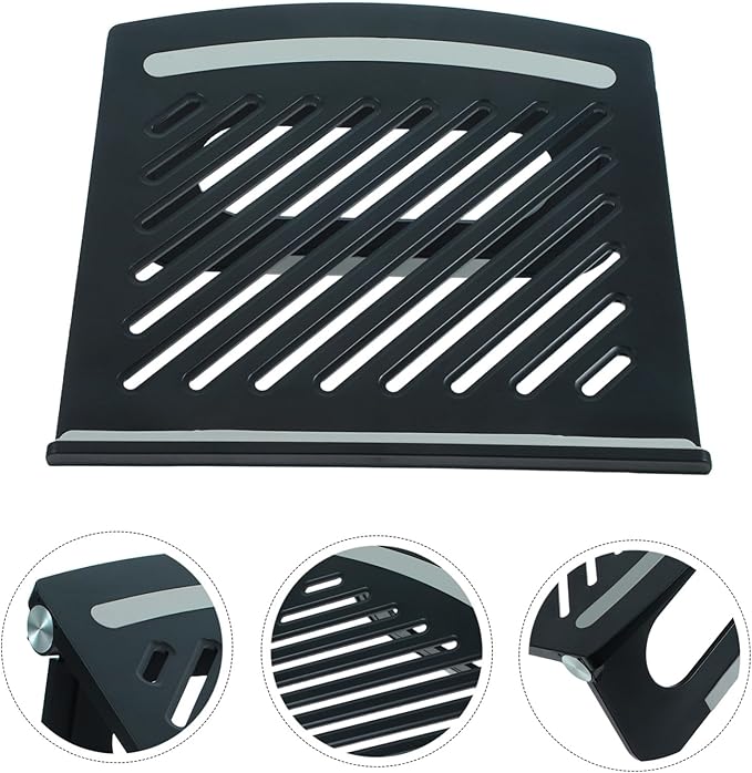 Adjustable Laptop Riser with Ventilated Panel Foldable Multi-Angle Ergonomic Computer Stand for Desk Use in Library Meeting Coffee Shop Height Adjustable Cooling Lapdesk Holder