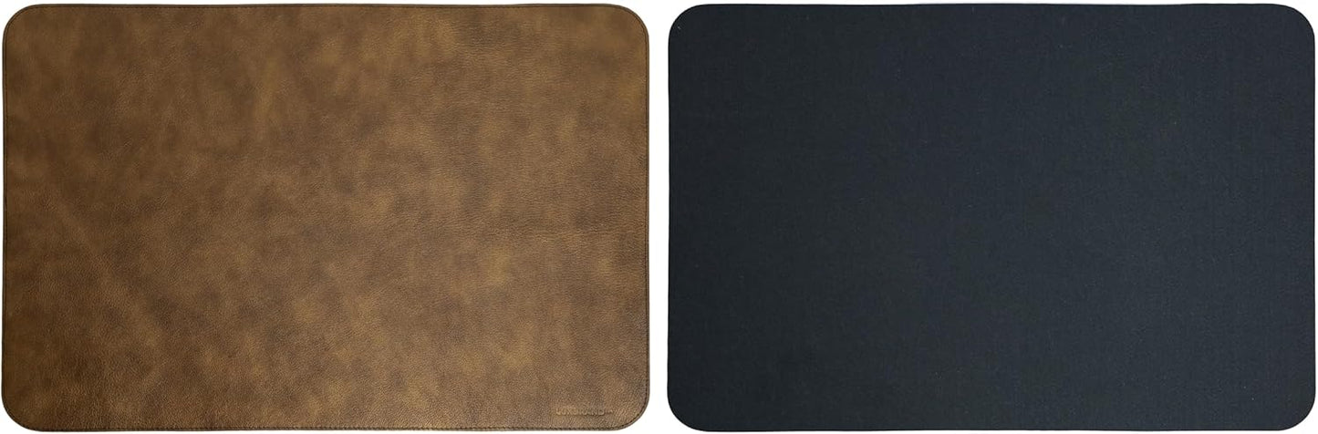 Luxbrand Genuine Leather Desk Mat Set – Handmade in Italy Large Desk Pad & Mouse Pad, Real Leather Desk Blotter for Office & Home, Elegant Gift Idea