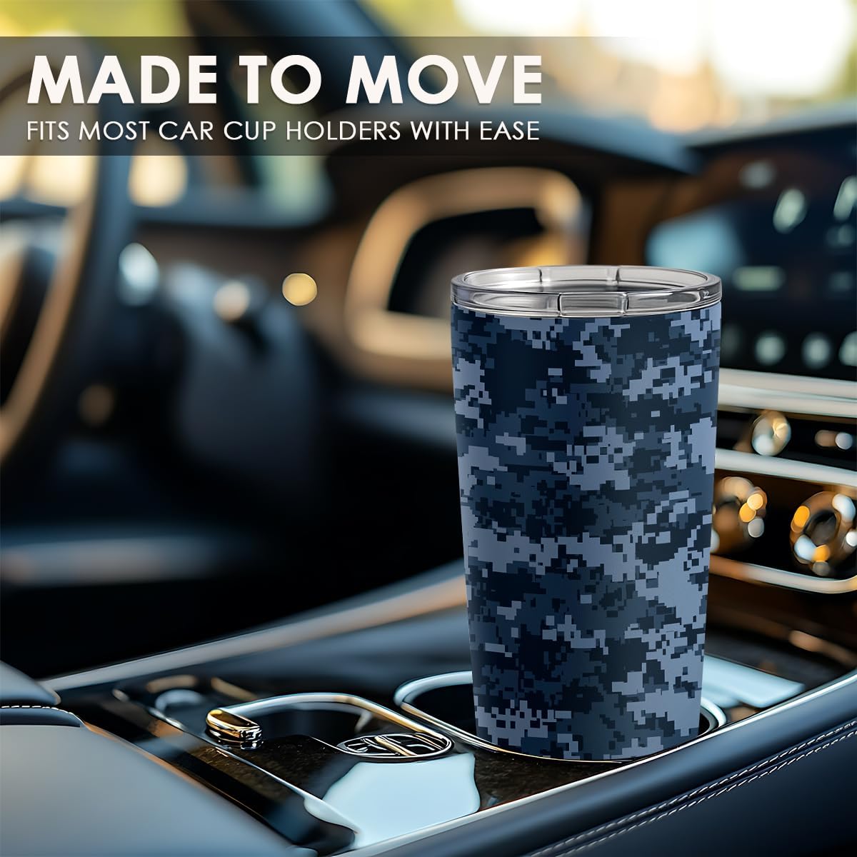 SANDJEST Camo Tumbler 20oz Stainless Steel Insulated, Camouflage Travel Coffee Cup, Gifts for Men Women, Hunting Lovers, Birthday Christmas