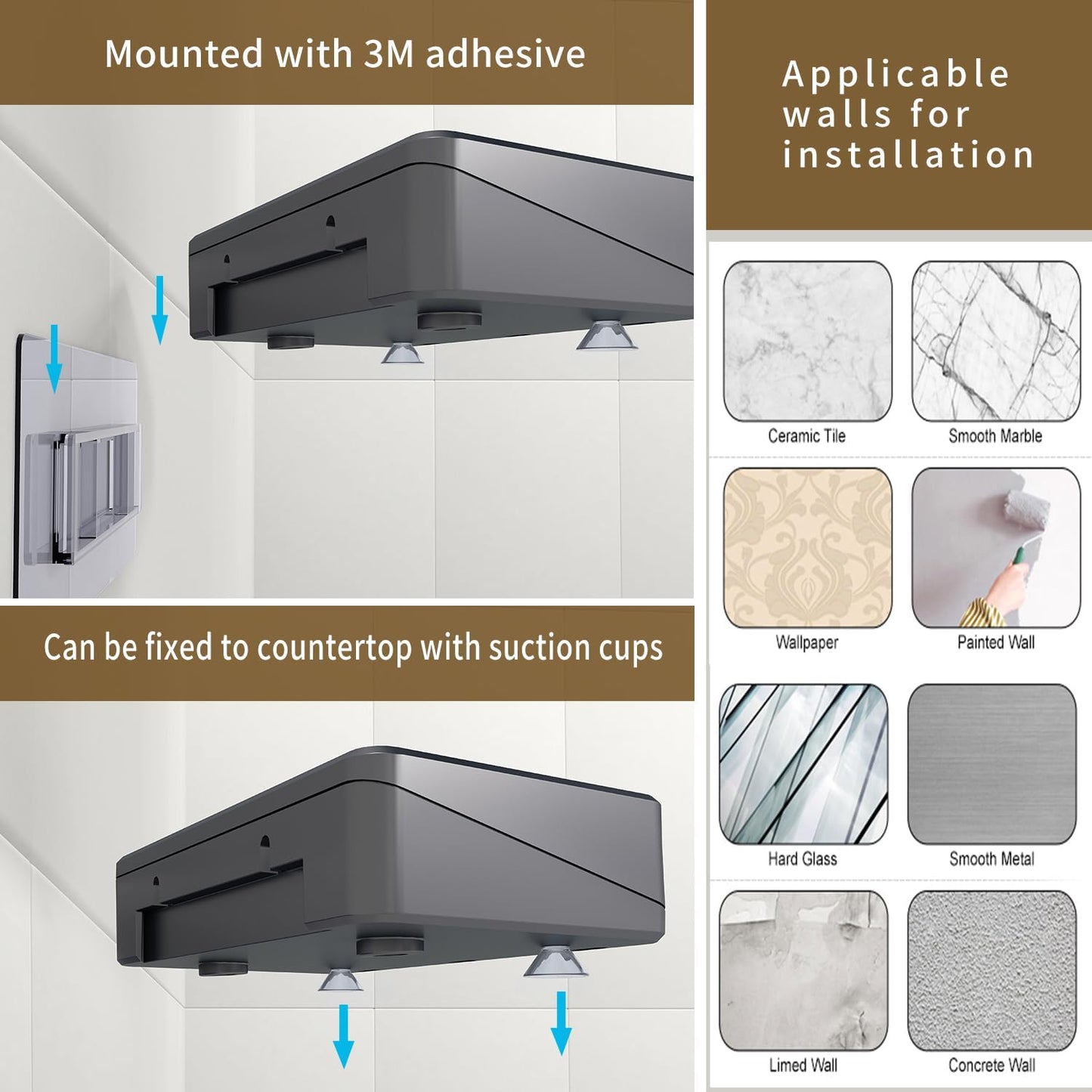 Soap Dish Tray with Drain, Stainless Steel Soap Bar Holder for Bathroom Shower Kitchen Sink, Double Layer Draining Soap Container Box with Suction Cups