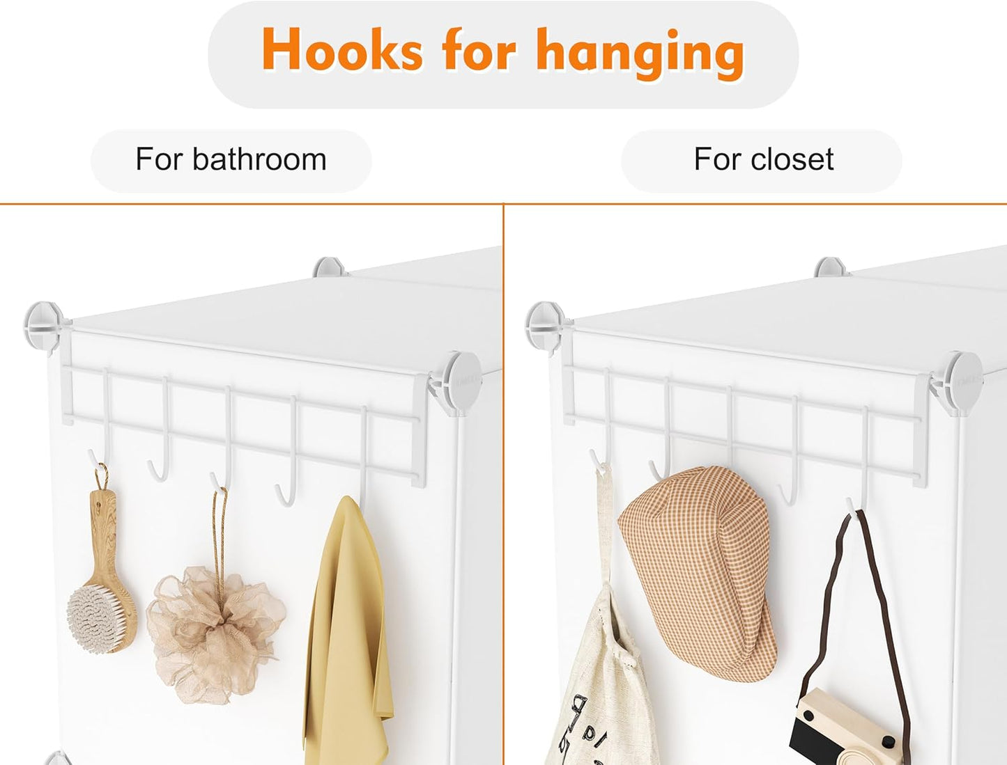 HOMIDEC Closet Organizer, 12-Cube Closet Organizers and Storage, Portable Closet Shelves, Clothing Storage (White)