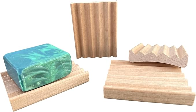 2 Pack Elevation Alder Natural Wood Soap Dish, 100% Handcrafted in the USA, Makes Soap Last 2X Longer, Soap Bar Holder for Kitchen or Bathroom