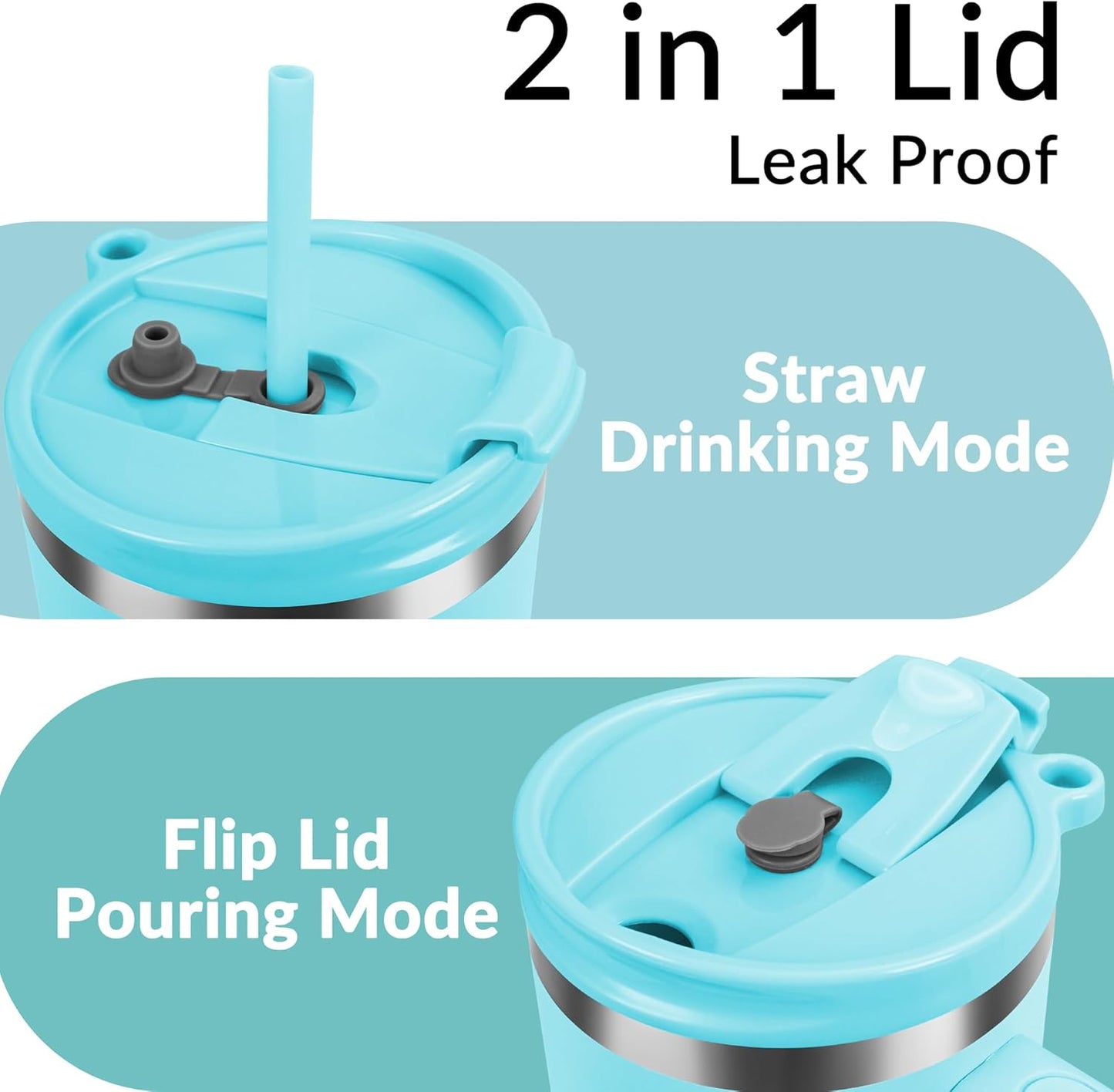 40oz Tumbler with Handle | Insulated Stainless Steel Travel Mug | 34Hrs Cold & 10Hrs Hot Retention | 100% Leakproof Lid & Straw | Dishwasher Safe + Car Cup Holder Fit (Light Dark Blue Gradient)