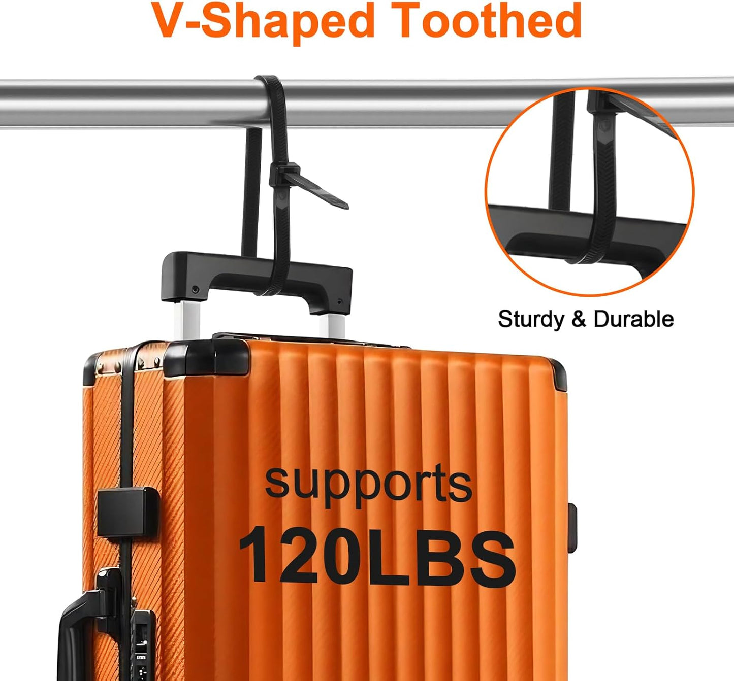 Zip Ties Heavy Duty 12 inch,V-Shaped Toothed Double Sided With 120 LBS Tensile Strength Cable Ties ,Extra Large Wire Ties Adjustable Nylon Tie Wraps for Indoor Outdoor Patented Design(100 Pack Black)