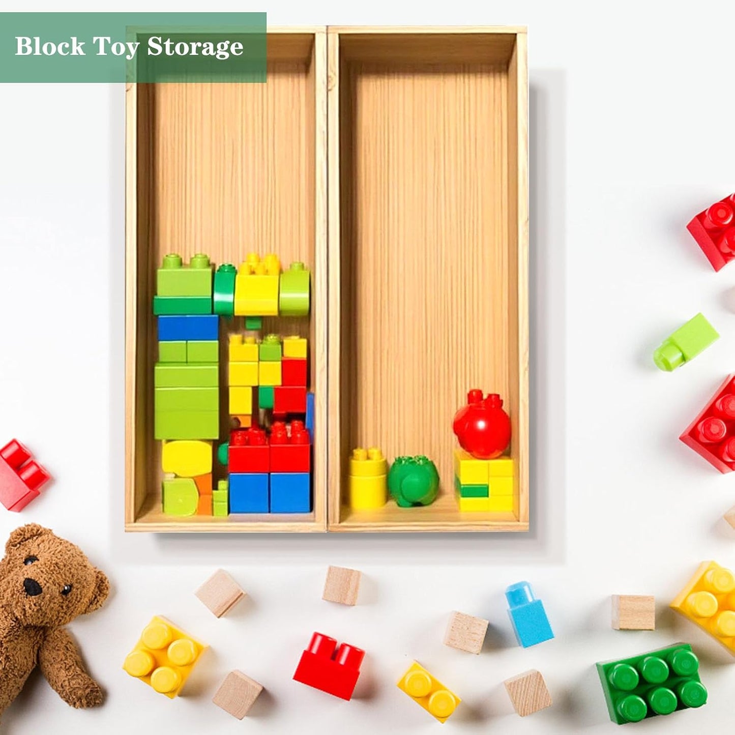 Bamboo Drawer Silverware Organizer, Flatware Organizer, Bamboo Storage Box for Office, Bathroom and other objects storage (large14.2 x5 x2 Small 9.85"x3.55"x1.78"- Set of 4)