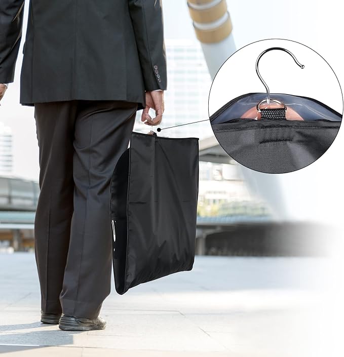 Univivi Garment Bag Suit Bag for Storage and Travel 43 inch, Washable Suit Cover for T-Shirt, Jacket, Suits, Coats, Set of 5, Oxford Fabrics