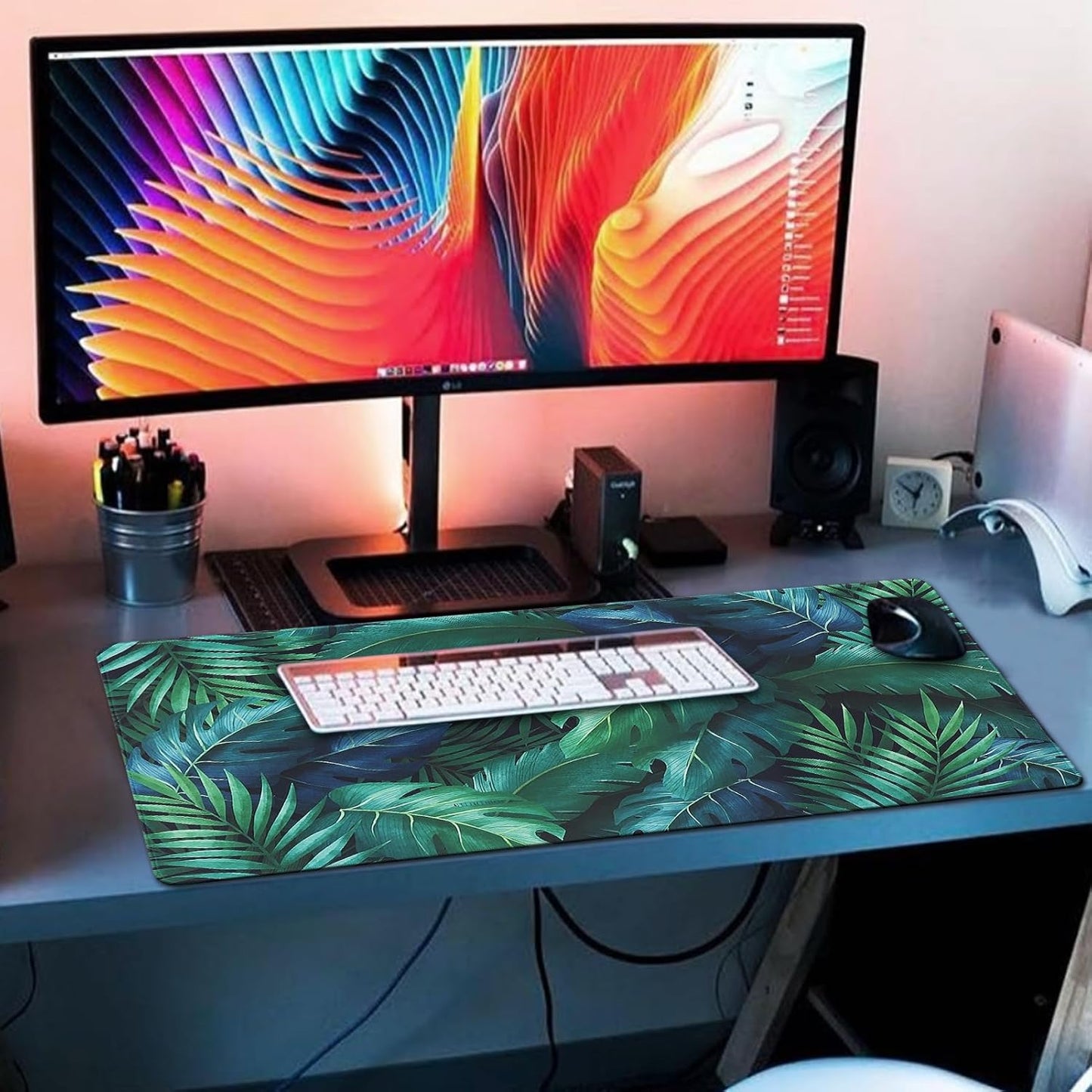 XXL Gaming Mouse Pad 35.4x15.7 Professional Large Mouse Pad & Computer Game Mouse Mat-90x40 Greenleaf