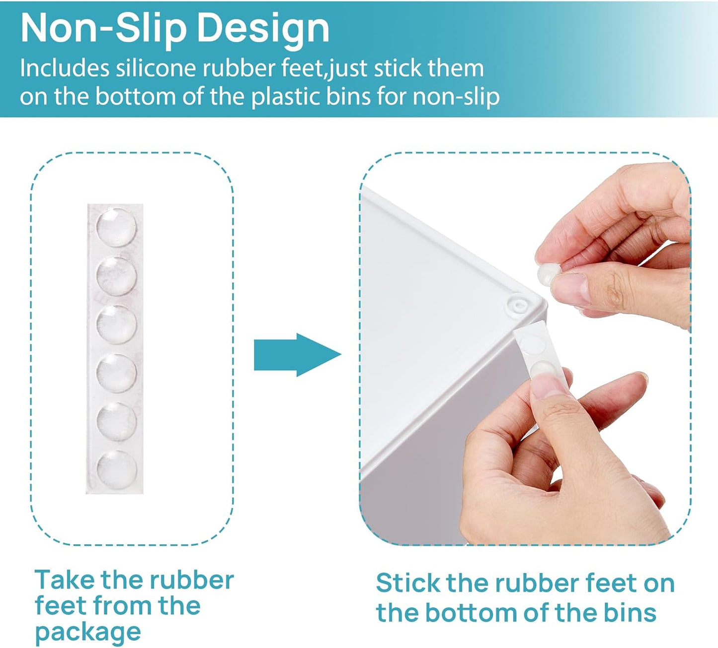 Vtopmart 4Pack Small Stackable Storage Drawers, Bathroom Makeup Organizer,Plastic Storage Bins For Vanity, Undersink, Kitchen Cabinets, Pantry, Home Organization(White)