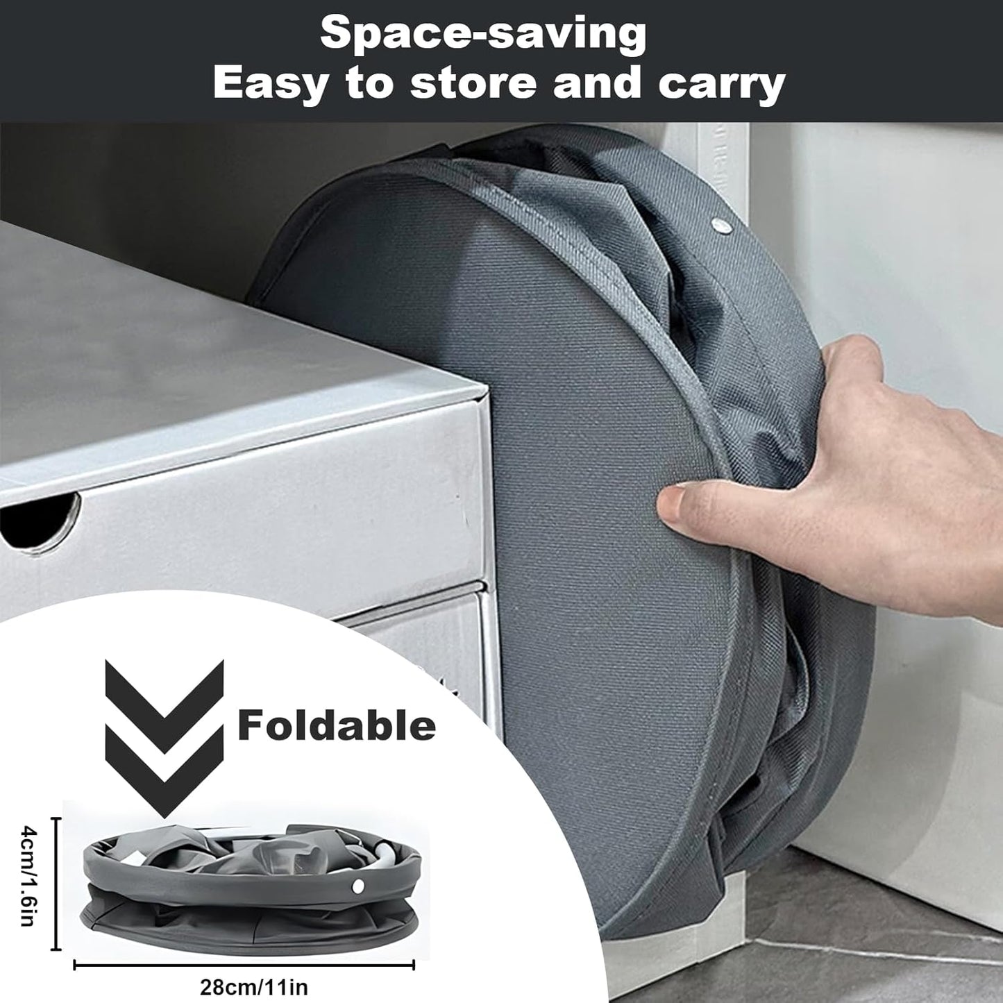 Cleaning Caddy with Handle, Cleaning Products Organiser, 17L Foldable Storage Basket, Cleaning Caddy Organiser, Portable Multi Cleaning Bucket Bag for Home, Garden (Dark Grey)