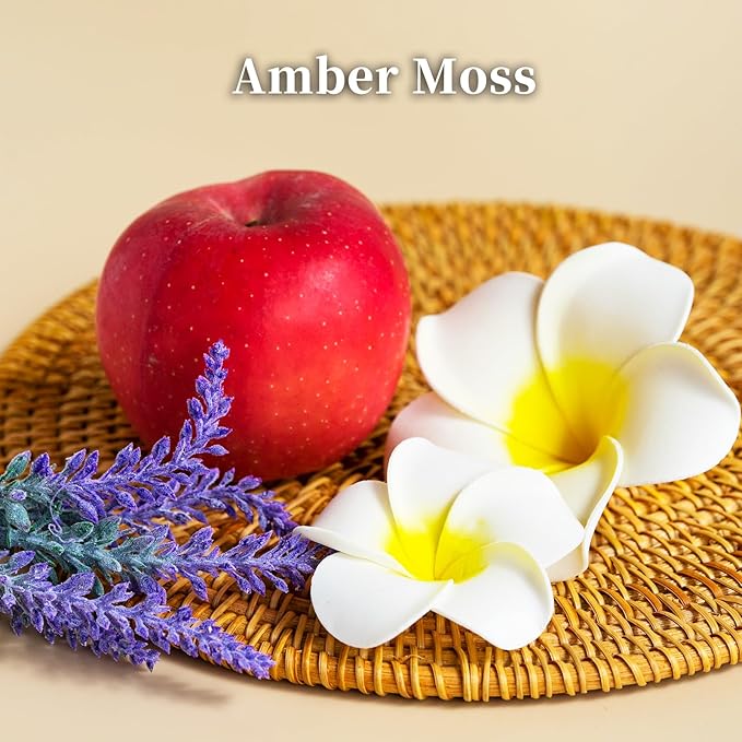 KRD Amber Moss Reed Diffuser Set, 3.38 fl oz (100ml) Premium Scented Oil Diffuser with 8 Natural Rattan Sticks, Long-Lasting Fragrance for Home Office Bathroom Decor