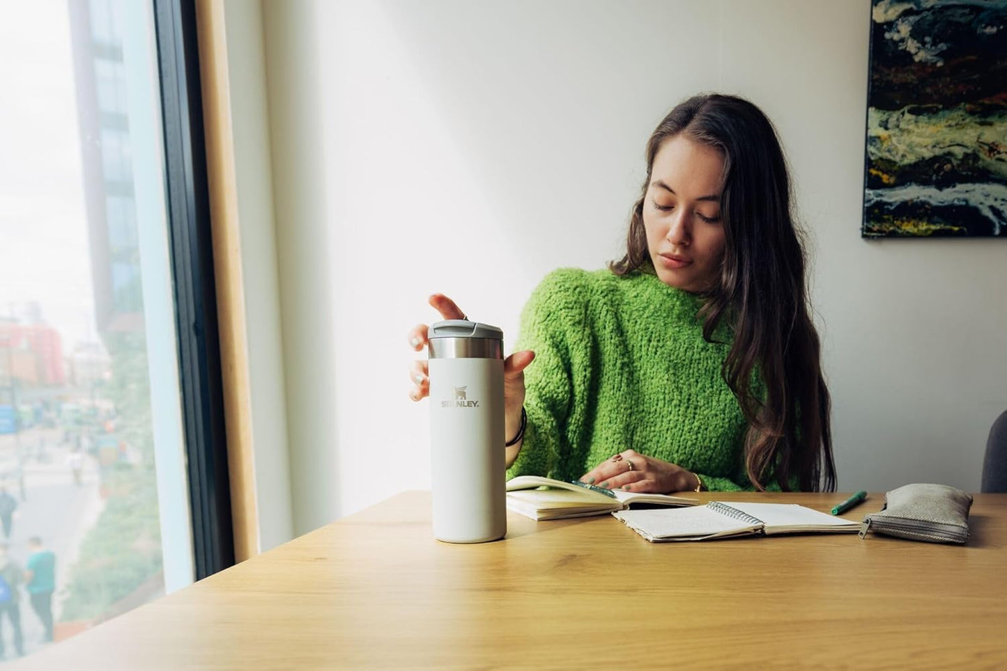 Stanley AeroLight Transit Bottle 16 oz | Locking Drink Through Lid | Leak Resistant Water Bottle or Coffee Travel Mug | Lightweight Insulated Stainless Steel | BPA-Free | Ash