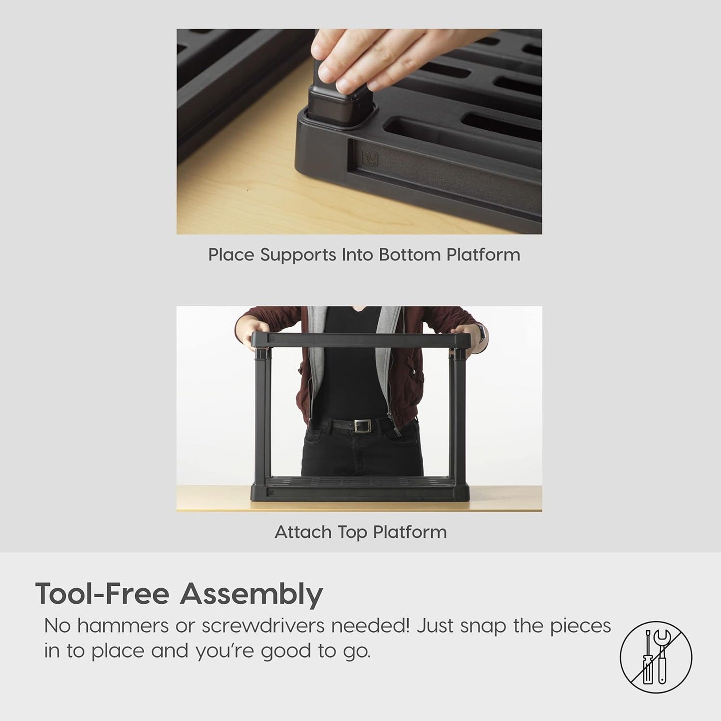 IRIS USA 5-Shelf Extra Heavy Duty Deep Plastic Storage Shelves, 1000lb Capacity, 75" H x 36" W x 24" D, Large Modular Shelving Unit Storage Organizer for Garage, Home, Warehouse & Gym, Rack - Black