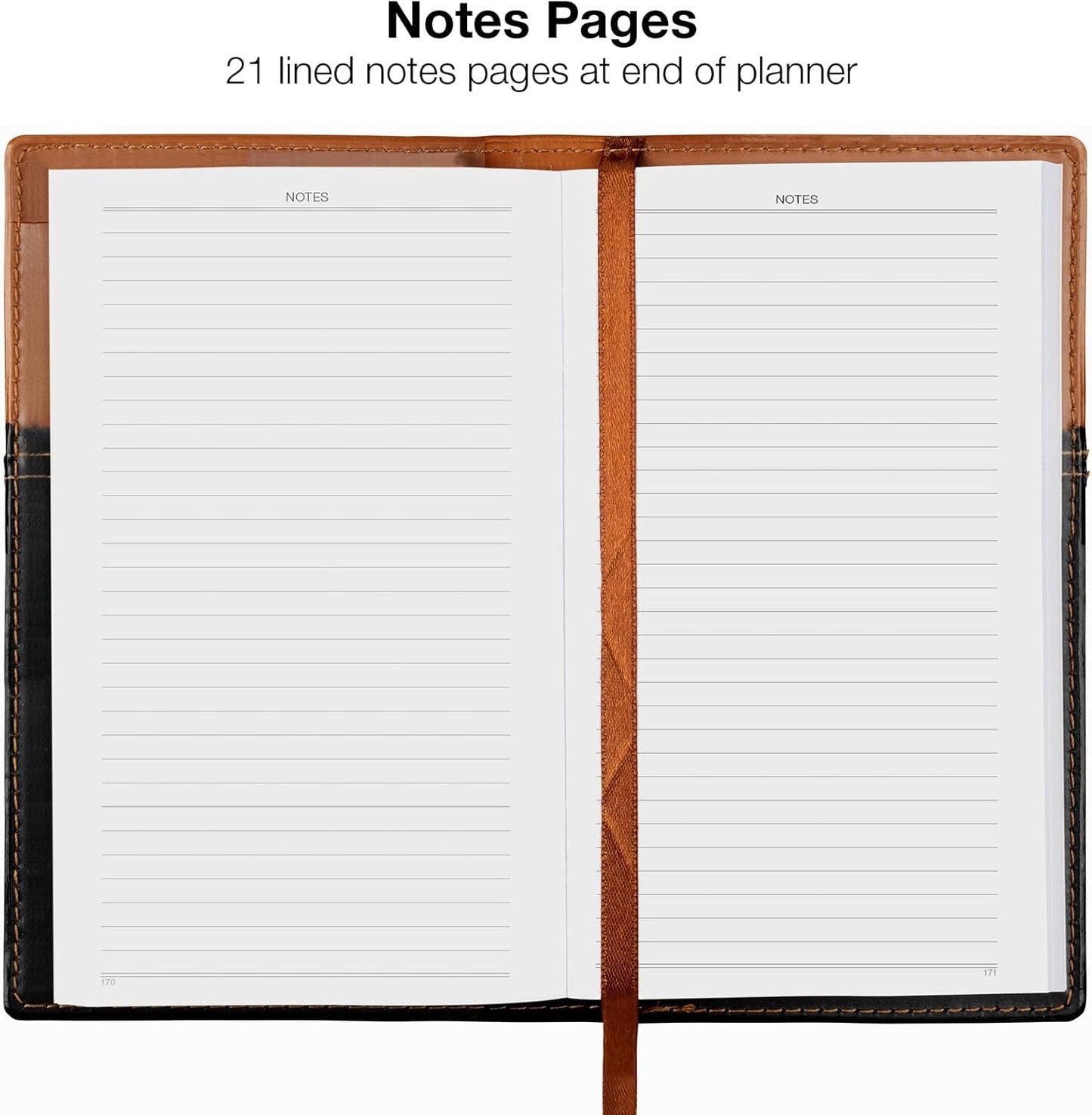 2026 Pocket Planner/Pocket Calendar and Pen, 3.5"x6": Includes 14 Months (November 2025 - December 2026) / 2026 Weekly Planner/Weekly Agenda/Monthly Calendar Organizer (Brown/Black)