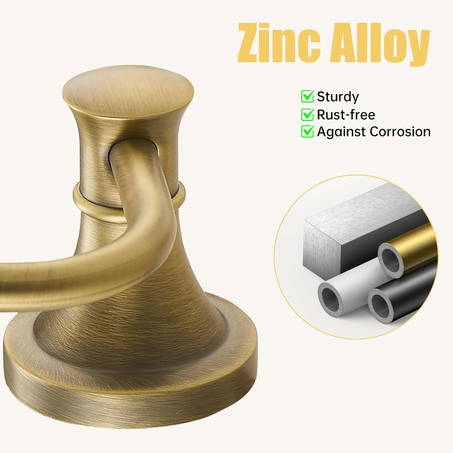 BESy Antique Brass Toilet Tissue Paper Holder Bathroom Accessories Toilet roll Paper Hanger, SUS304 Stainless Steel,Wall Mounted, Rustproof