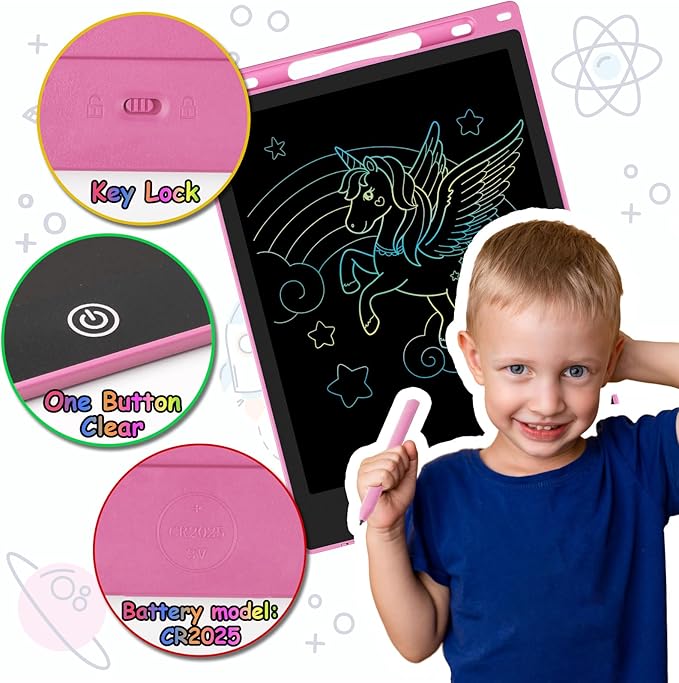 16 Inch LCD Writing Tablet - Colorful Electronic Drawing Pad & Doodle Board for Kids Ages 3-8, Erasable Educational Toy, Birthday Gift and Christmas for Girls and Boys