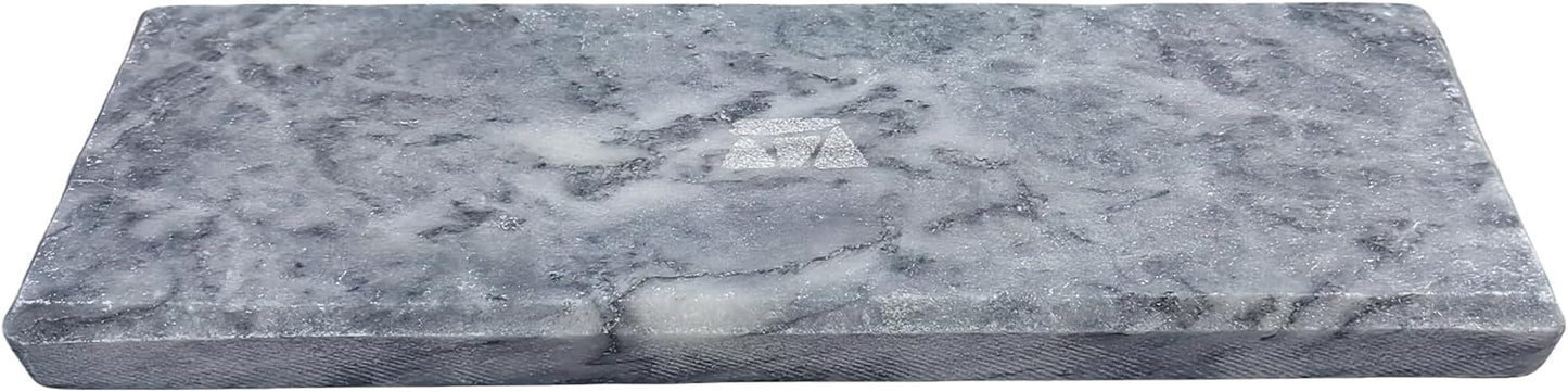 Vintage Natural Marble Vanity Tray: 10.6" x 3.5" Rectangular Decorative Organizer for Bathroom Kitchen Dresser Desk Entryway Decor, Blue Sky