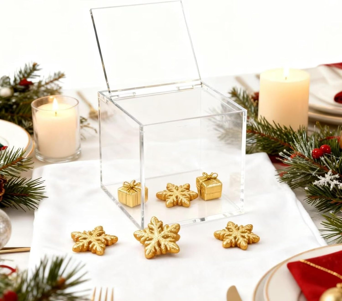 KissYou Acrylic Box with Lid Coffee Pod Holder Organizers Storage Contanier Clear Box for House and Office Transparent Case