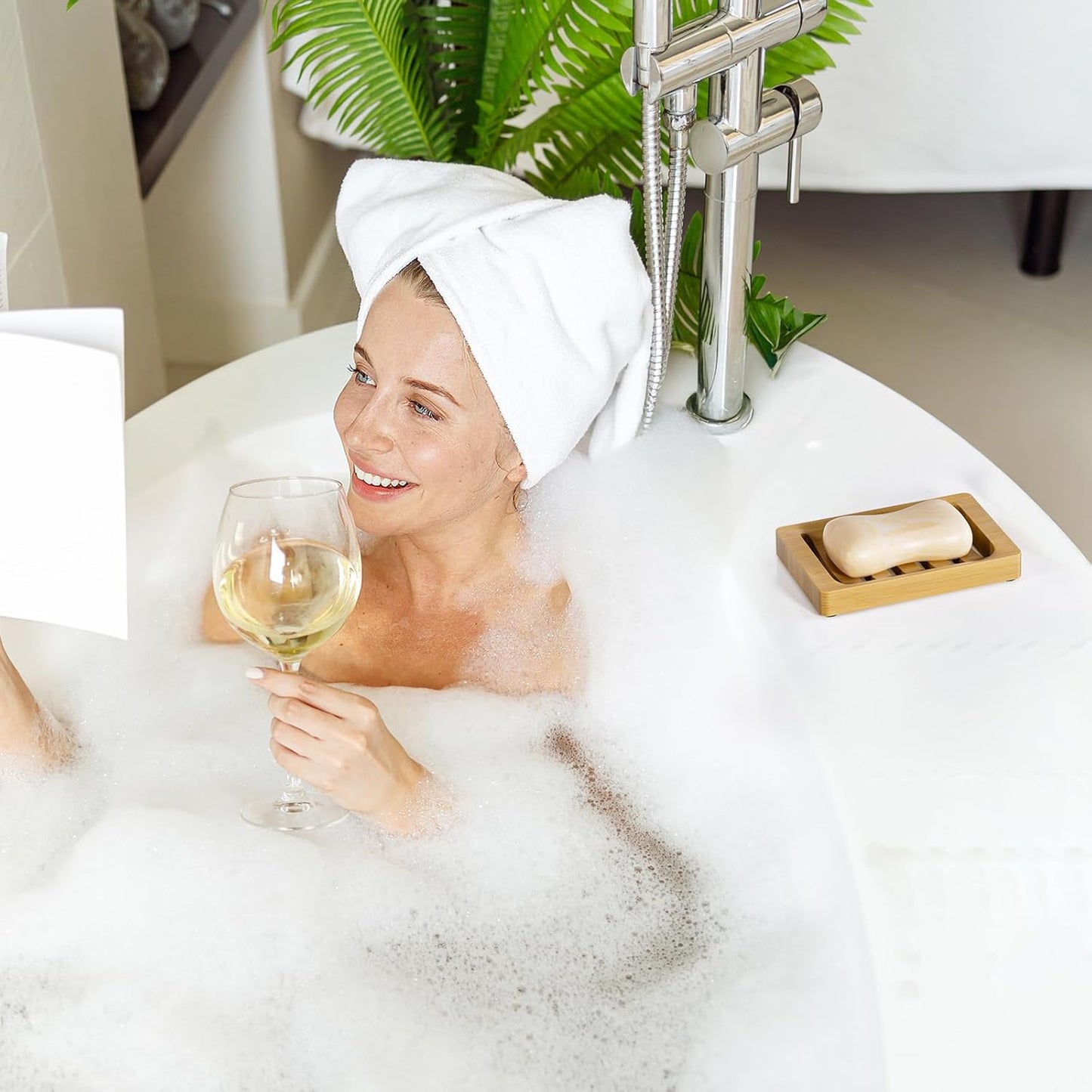 AmazerBath Soap Holder, Bamboo Soap Dish, Wooden Soap Holder Soap Dish, 2 Pack Bamboo Soap Holder, Soap Dishes for Bar Soap, Wooden Soap Tray, Kitchen Soap Tray Self Draining (Wooden Color)