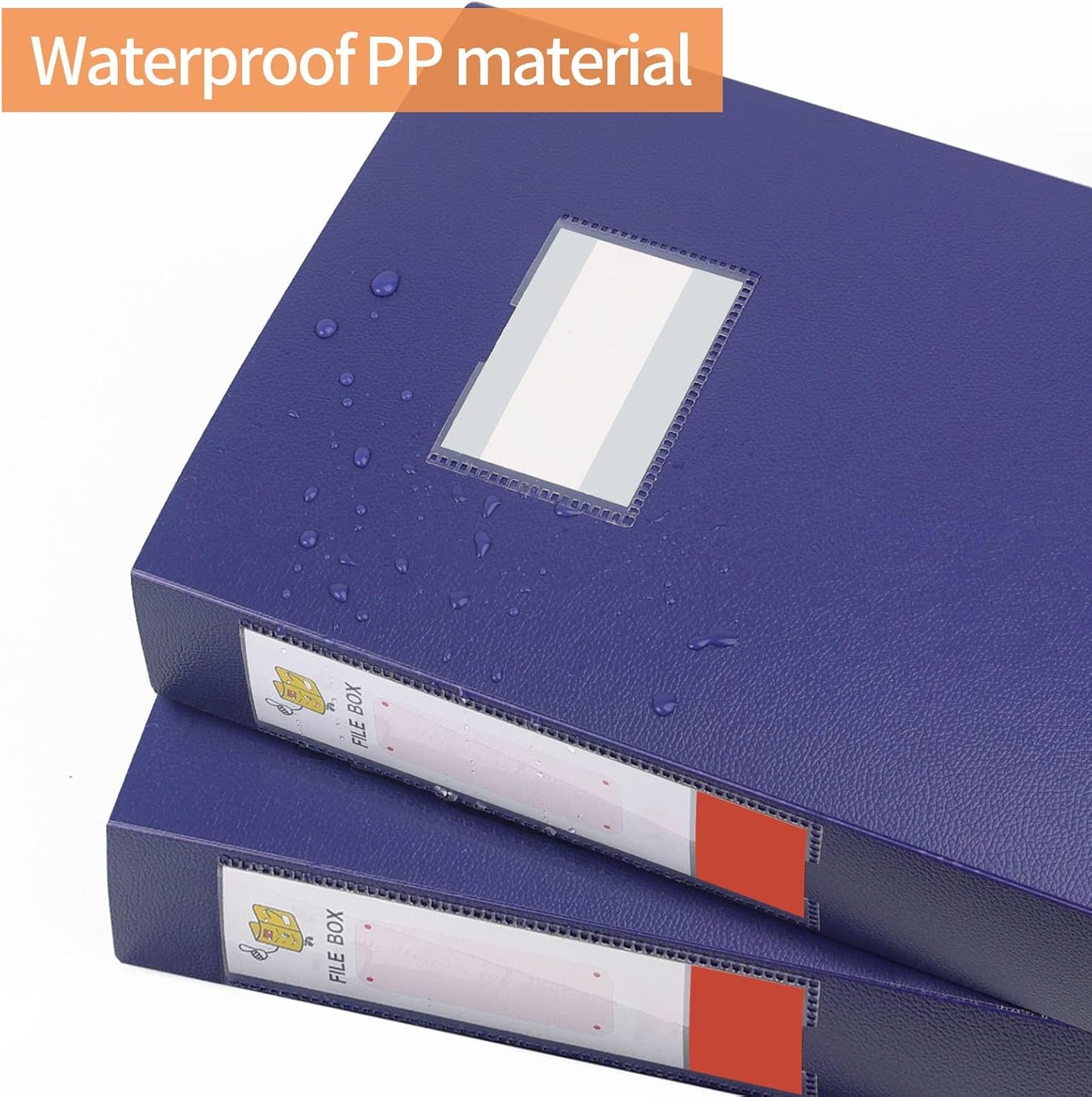 HUA JIE 2 Pack A4 Storage File Boxes Archives Case,65mm Spine,Box File Document Storage Box for Office School -Blue