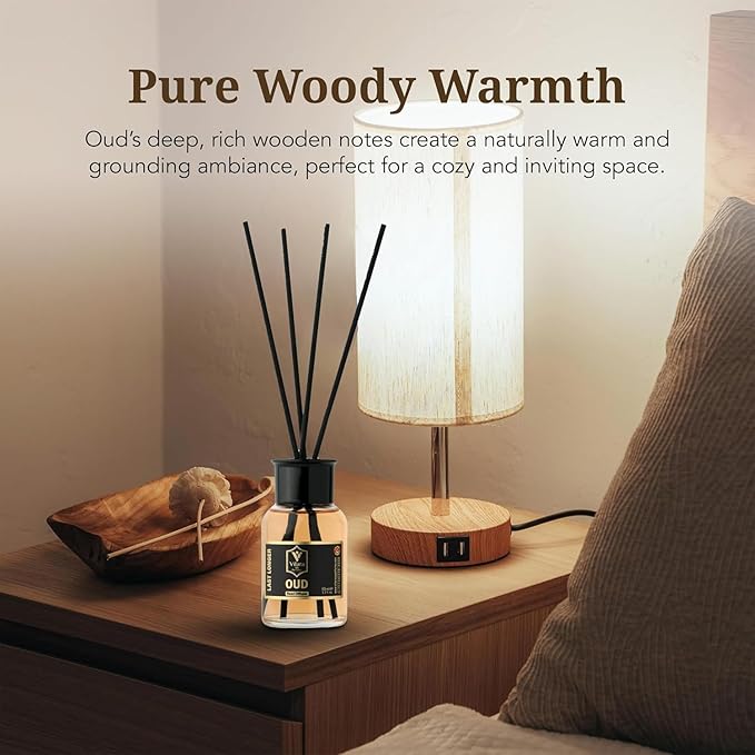 Reed Diffuser Set with Sticks for Home – Bathroom, Bedroom & Office Aromatherapy – Long Lasting Scented Oil Diffuser with Sticks – Luxury Room Fragrance Diffuser 55ml,1.7 fl oz (Oud Pack 3)