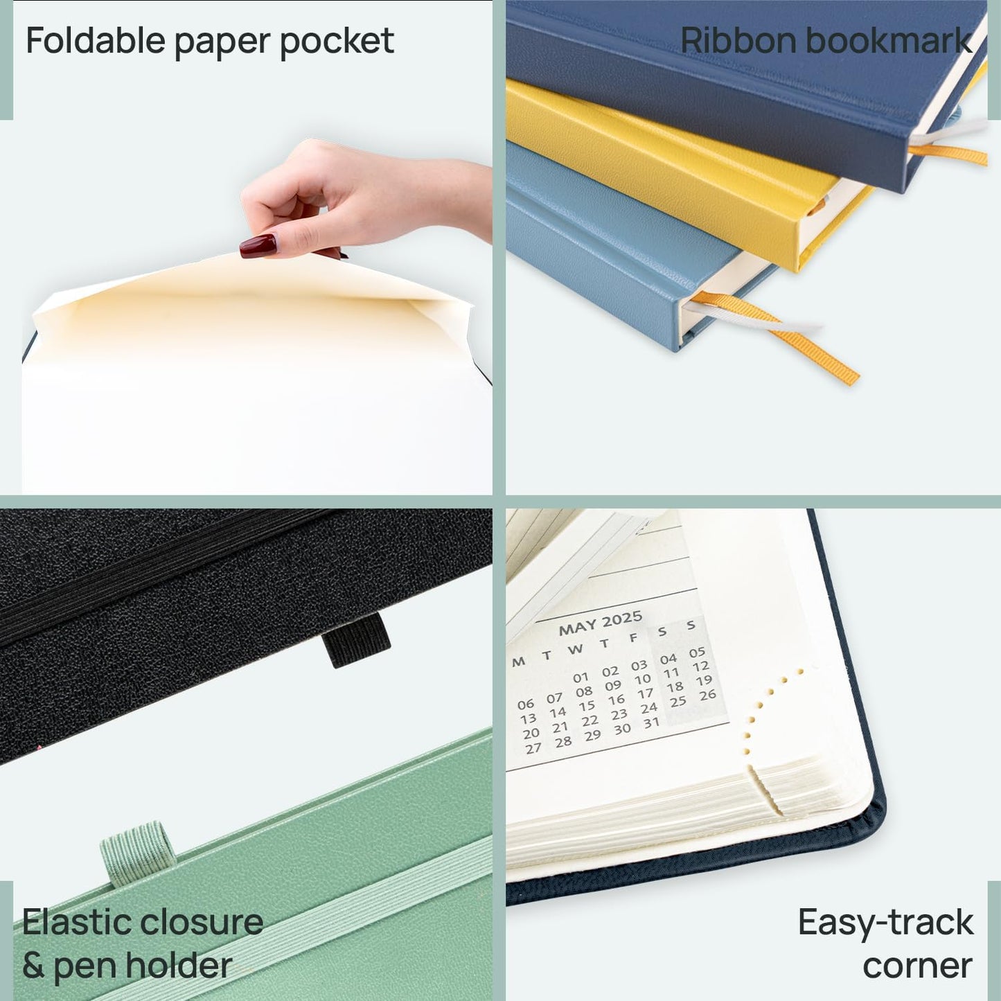 POPRUN 2025-2026 Daily Planner One Page Per Day (Medium - 5.75'' x 8.5'') - Academic Calendar (July 2025 - June 2026), 2025 Day Appointment Book with Monthly Tabs, Hardcover - Burgundy