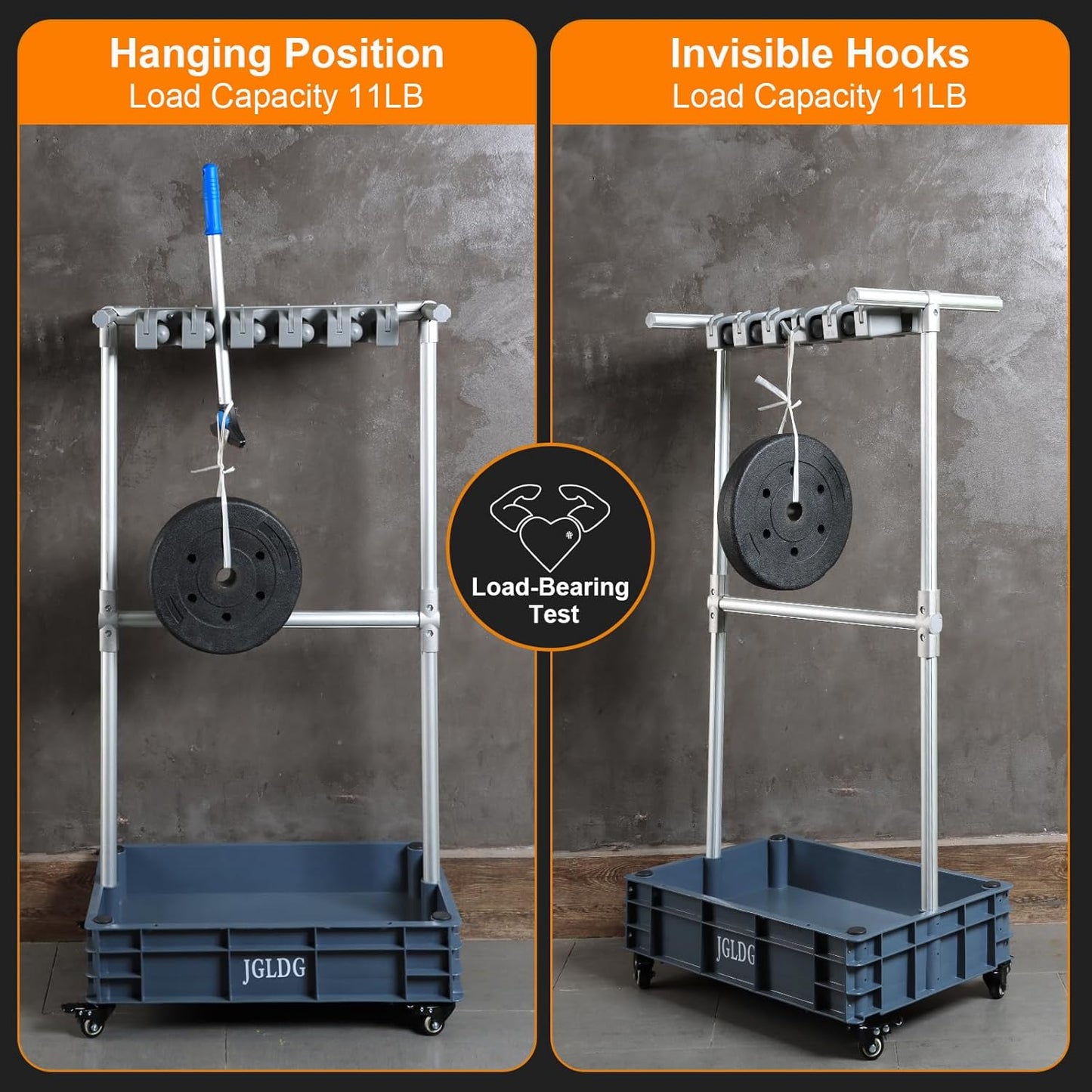 Mobile Mop and Broom Holder,Efficient Storage Solution for Cleaning Tools Keep Your Tools Handy and Organized