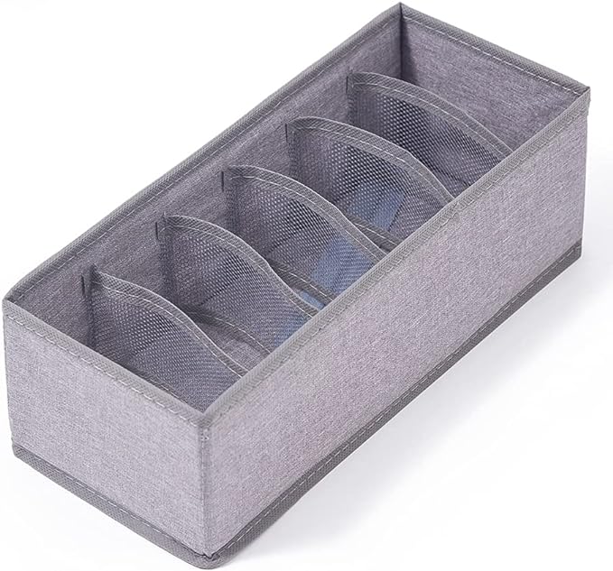 Qozary 3 Pack Sock Underwear Drawer Organizer Dividers, Collapsible Cabinet Closet Storage Boxes for Clothes, Socks, Lingerie, Underwear, Tie, Belt, Baby, Bedroom